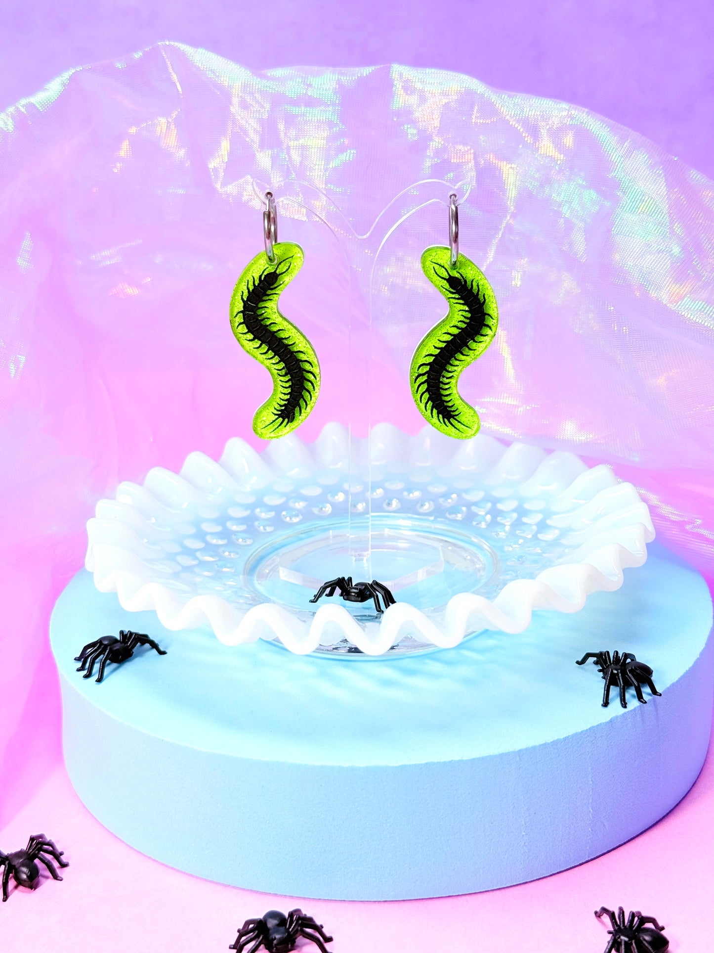 Gummy Centipede Acrylic Earrings