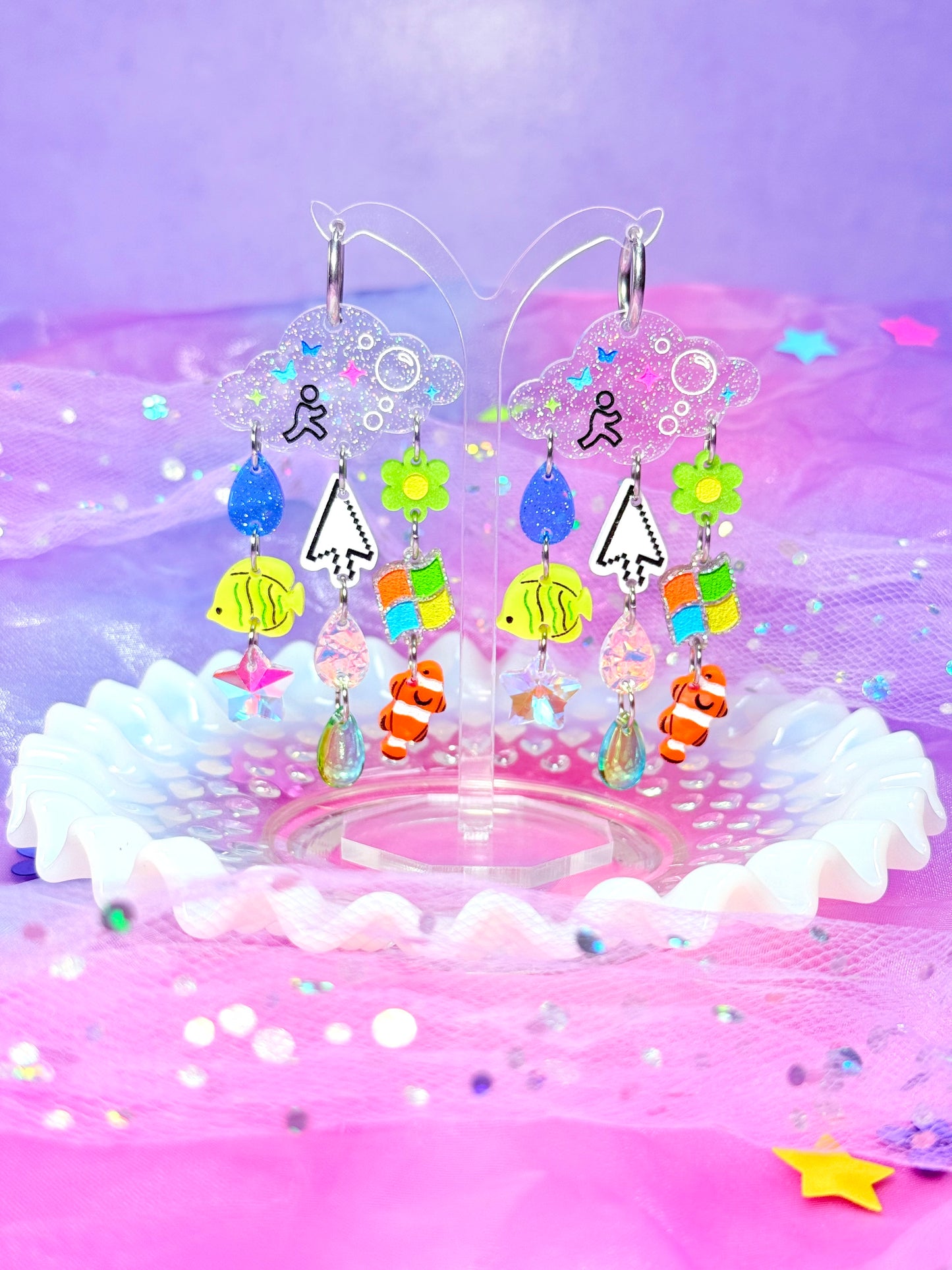 Frutiger Aero Inspired Acrylic Earrings