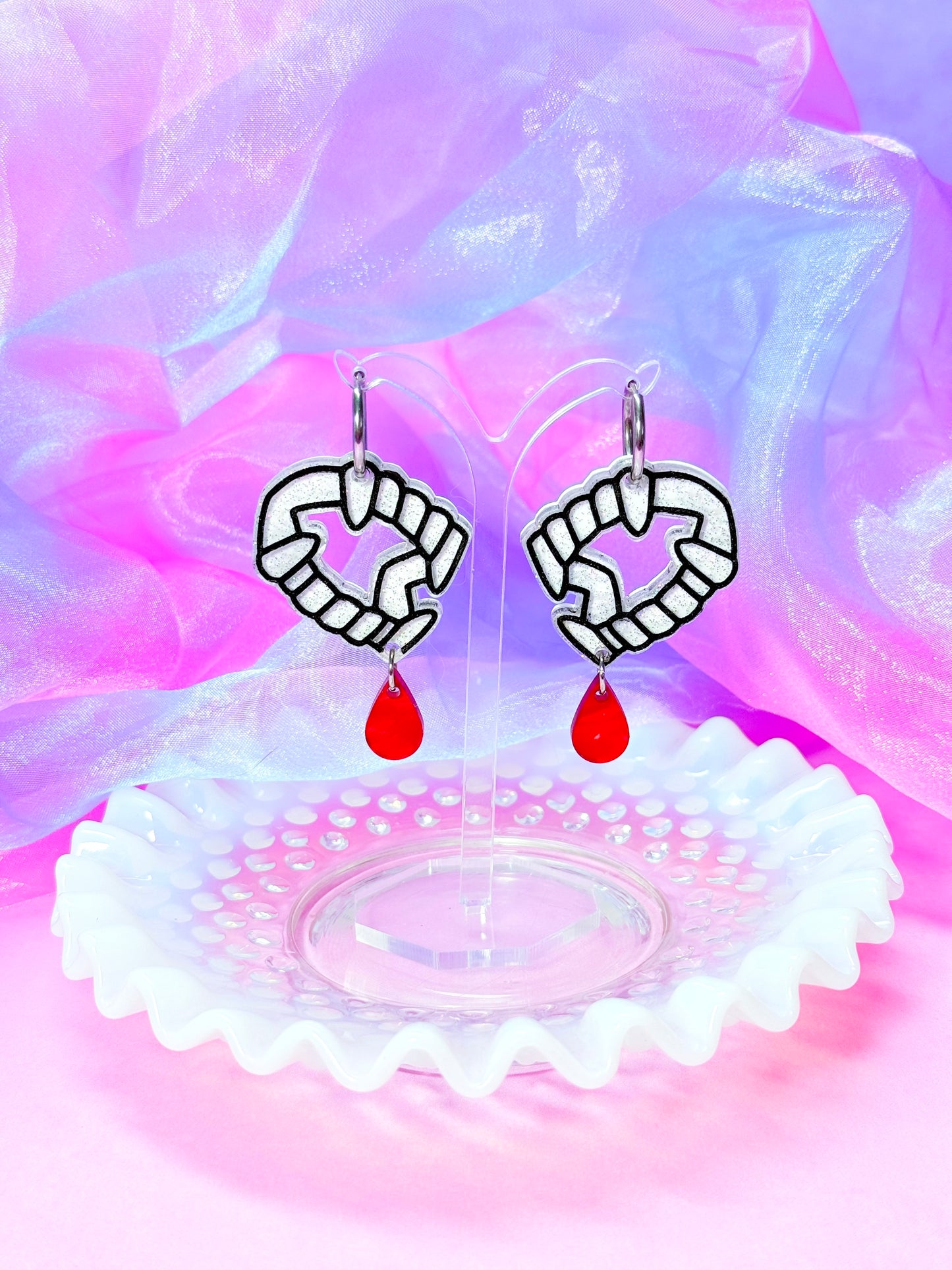 Vampire Teeth Acrylic Earrings