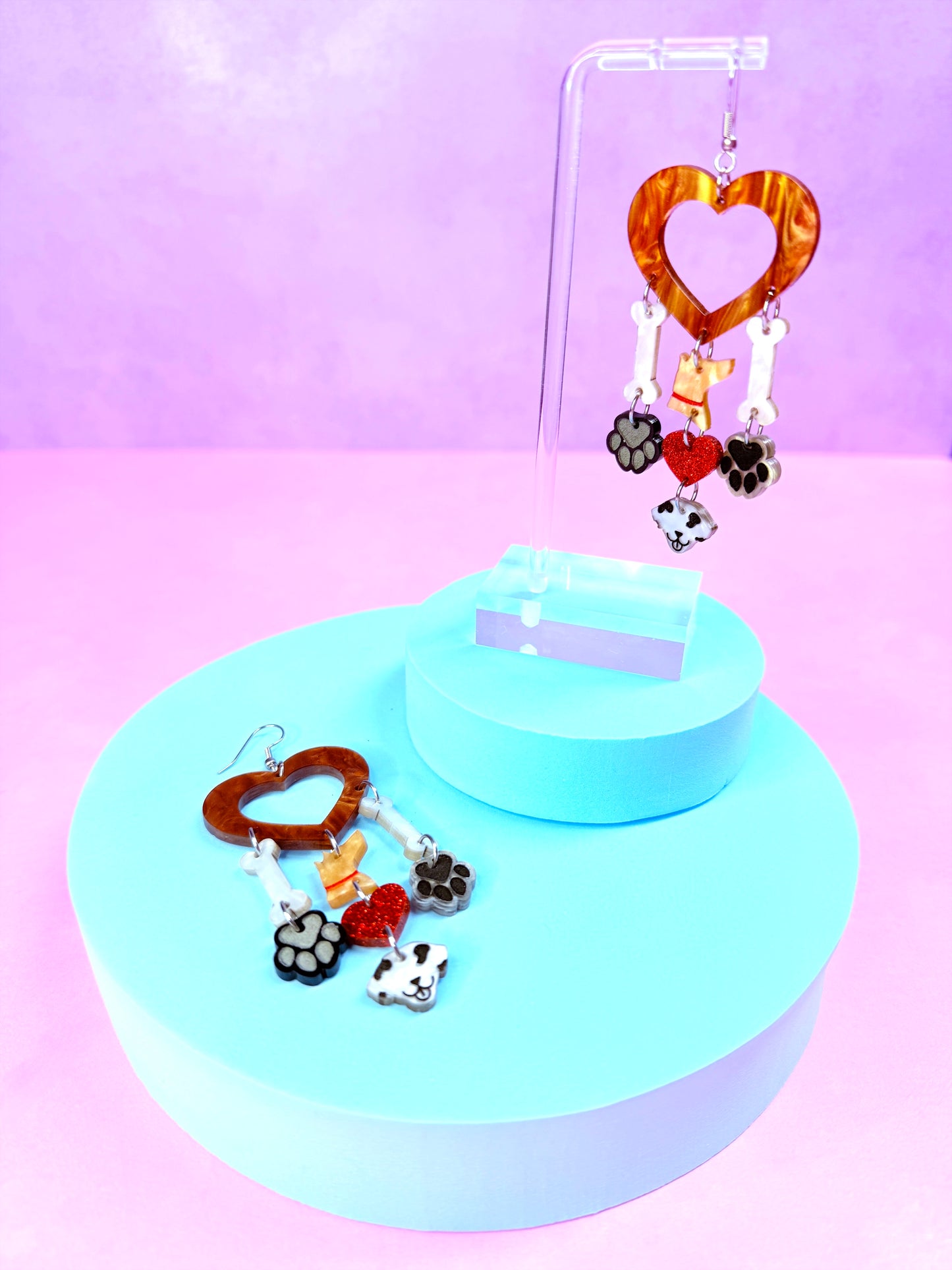 Doggy Dangles, Acrylic Earrings