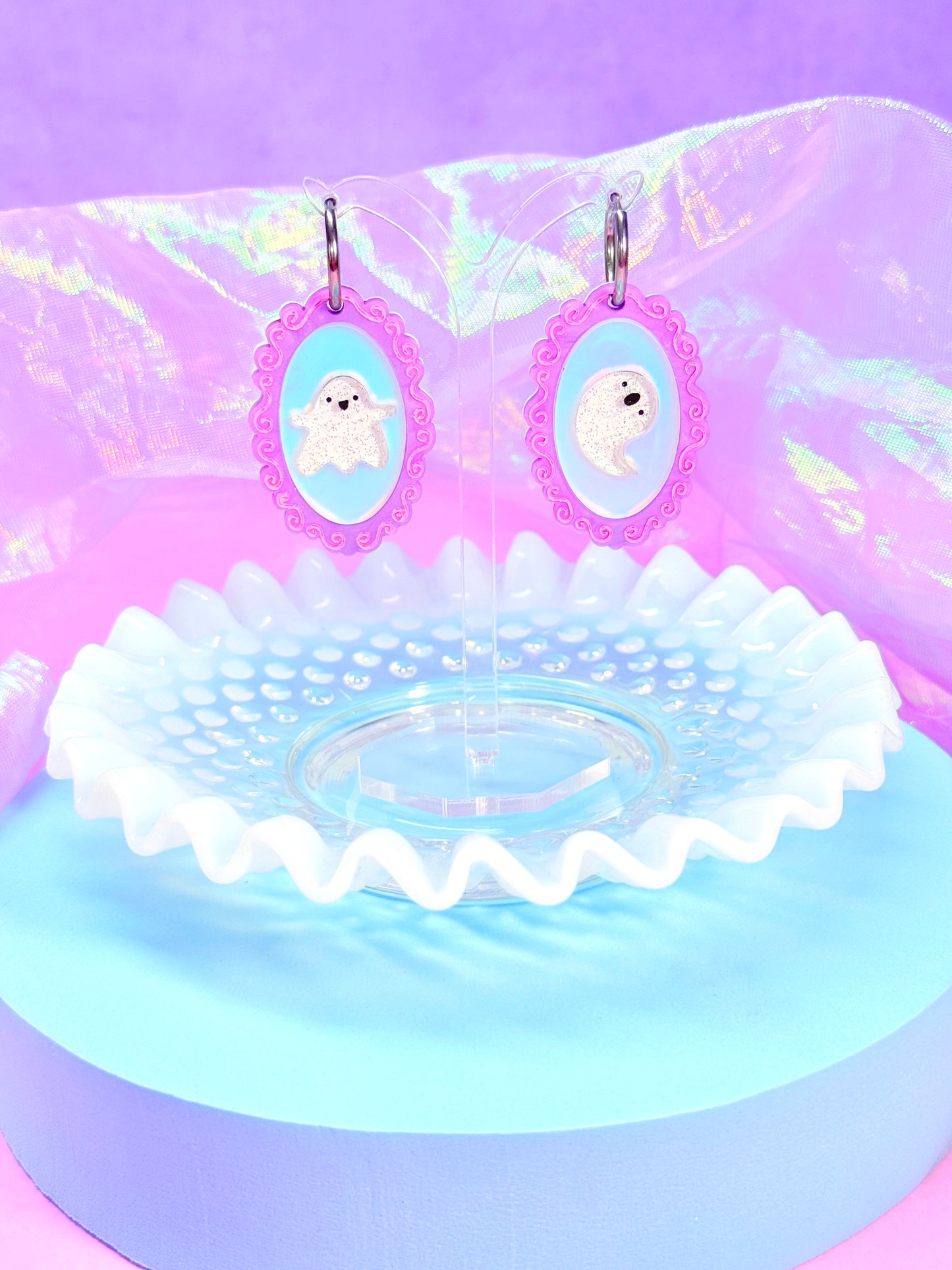 Ghostly Mirror Acrylic Earrings