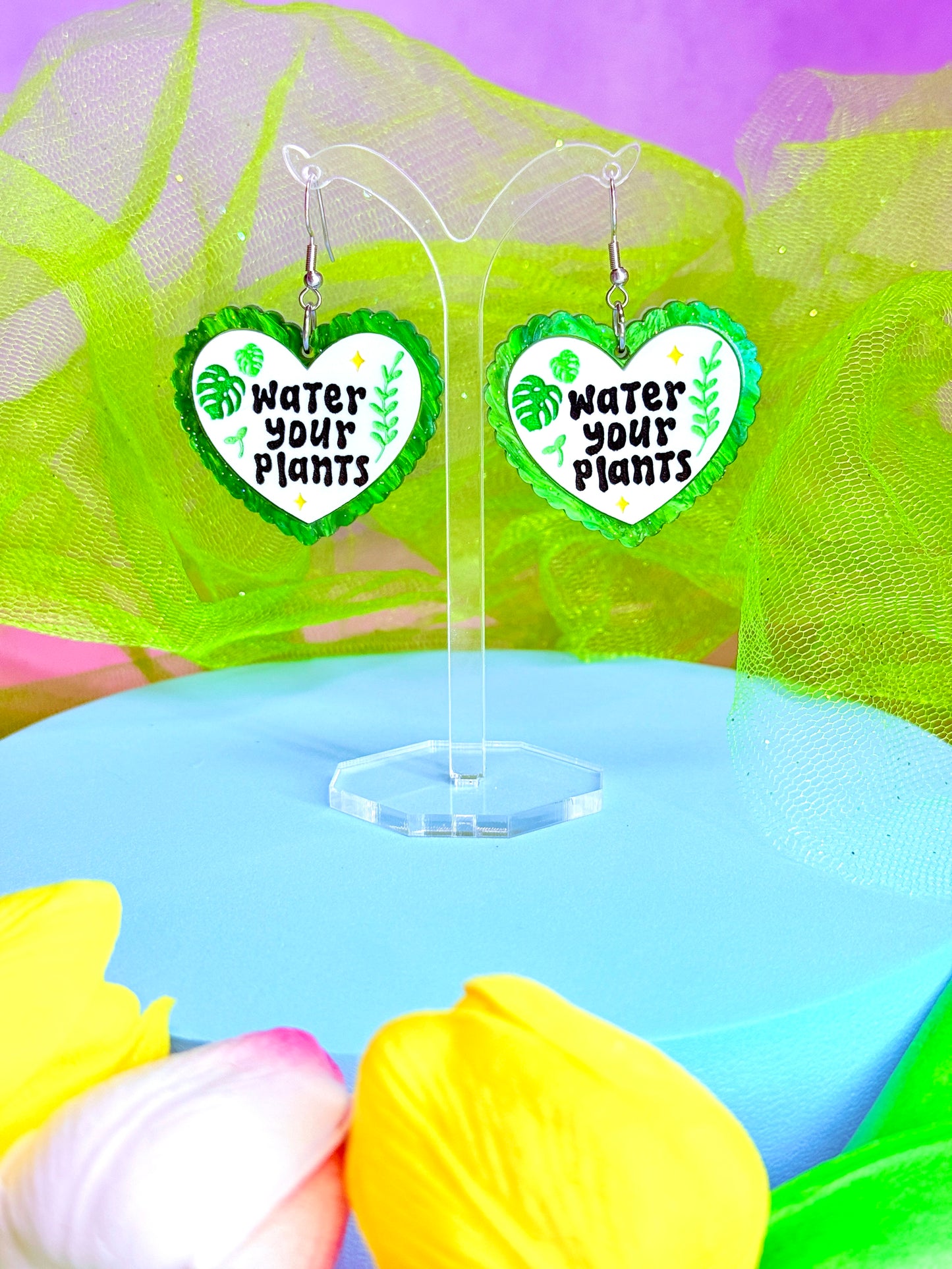 Water Your Plants, Acrylic Earrings