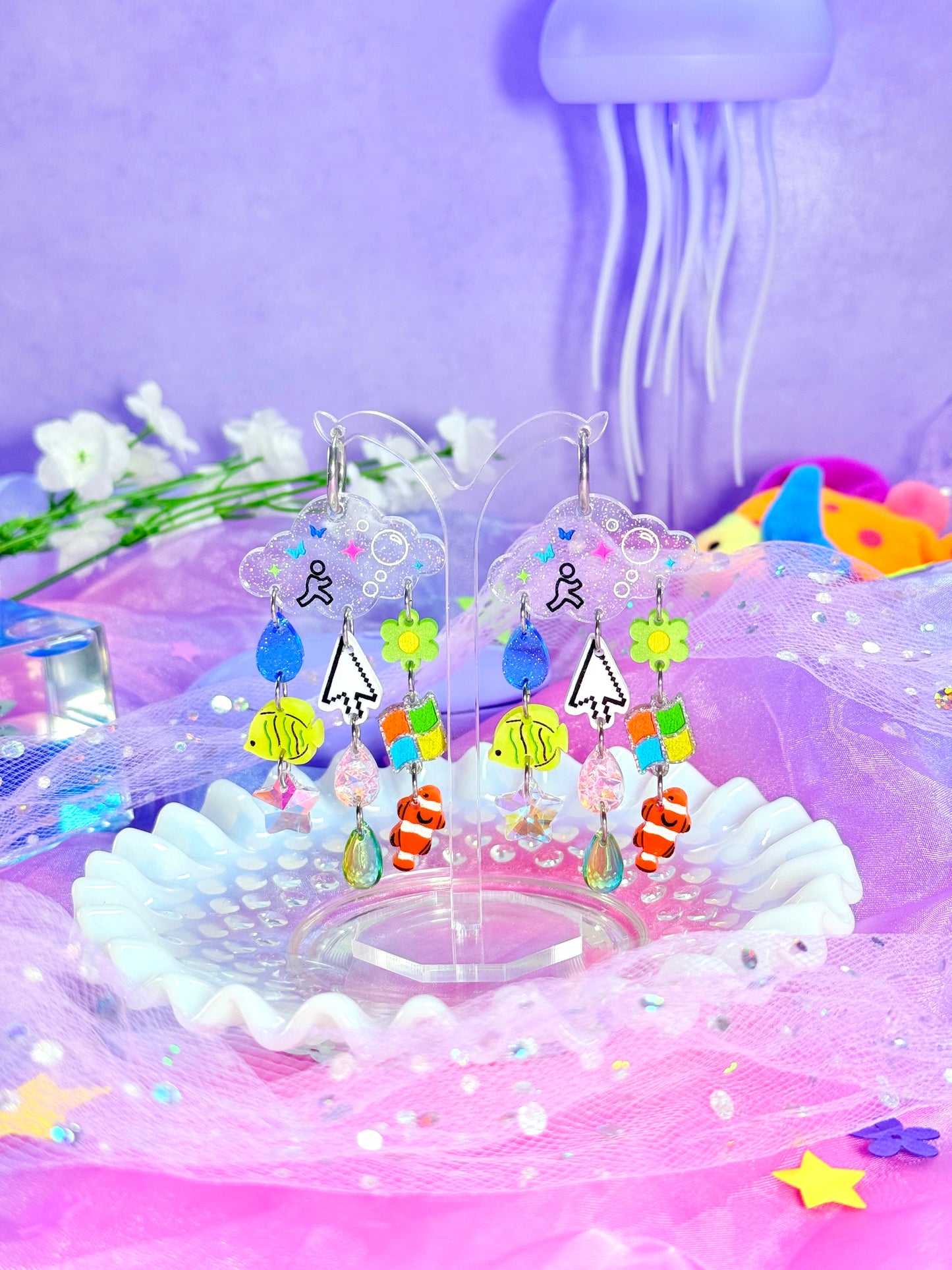 Frutiger Aero Inspired Acrylic Earrings