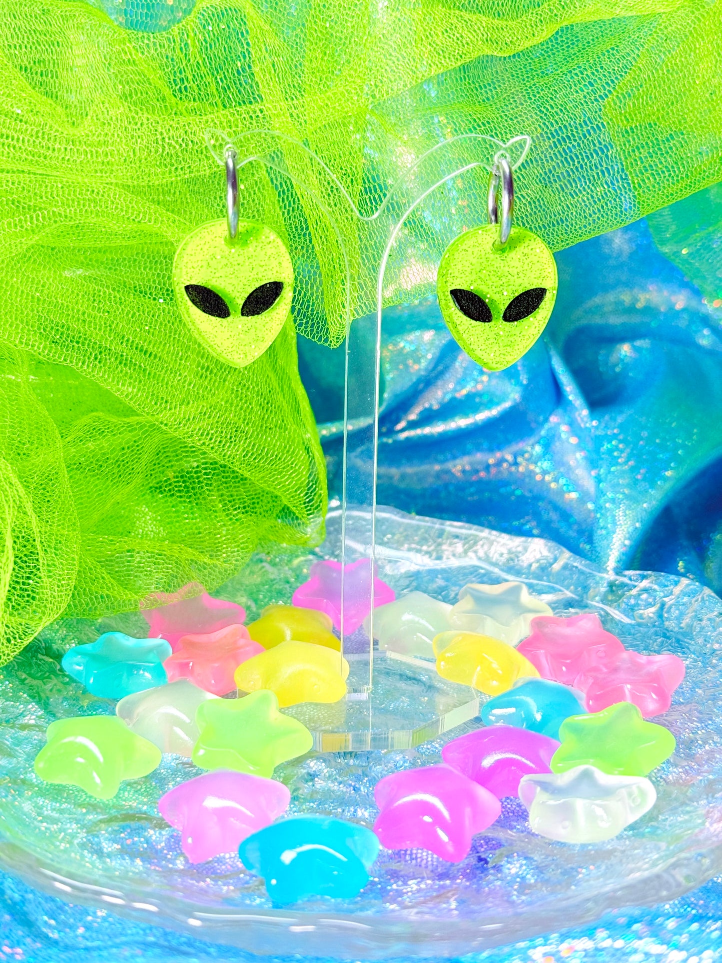 Jelly Alien Acrylic Earrings