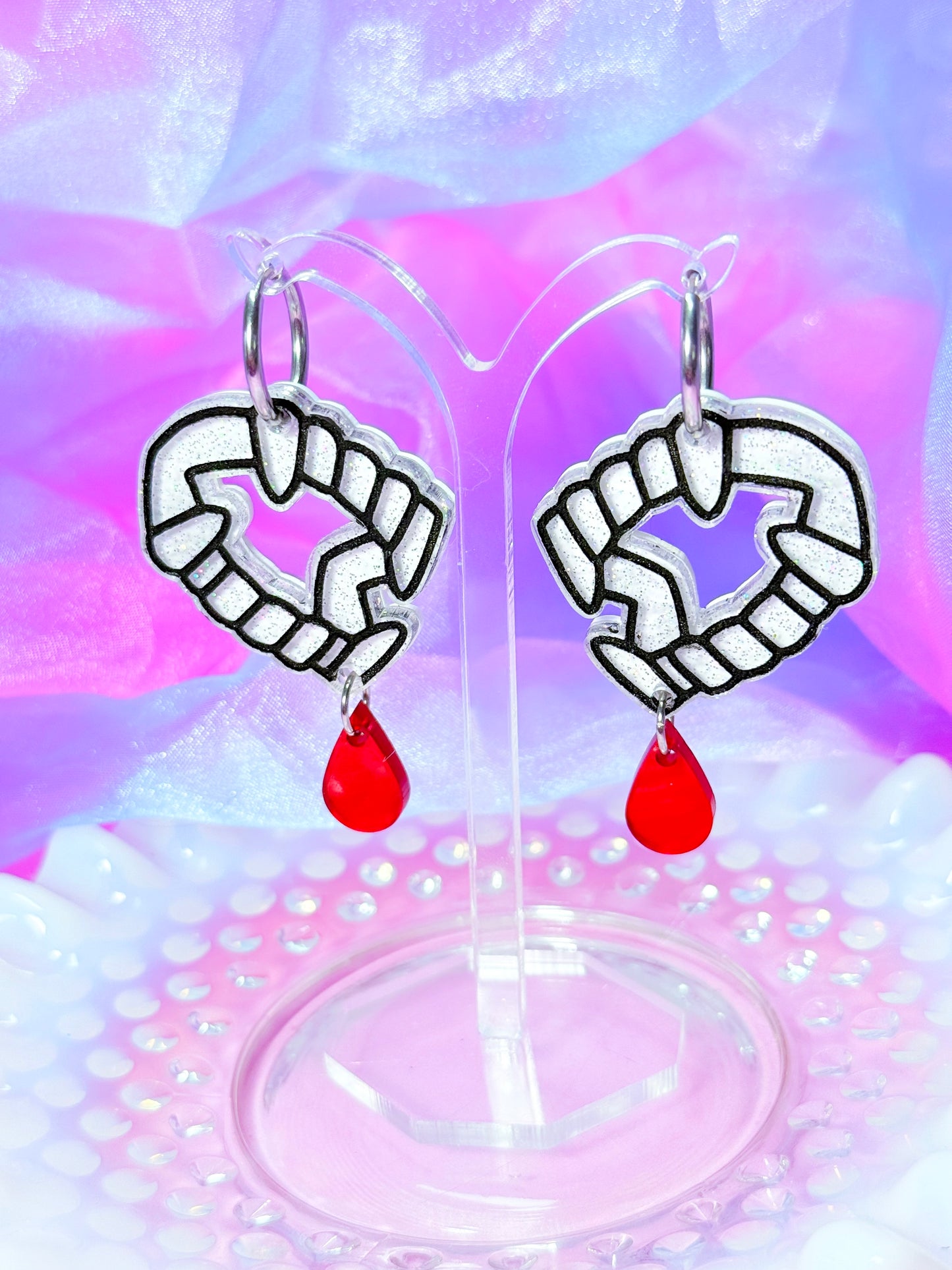 Vampire Teeth Acrylic Earrings