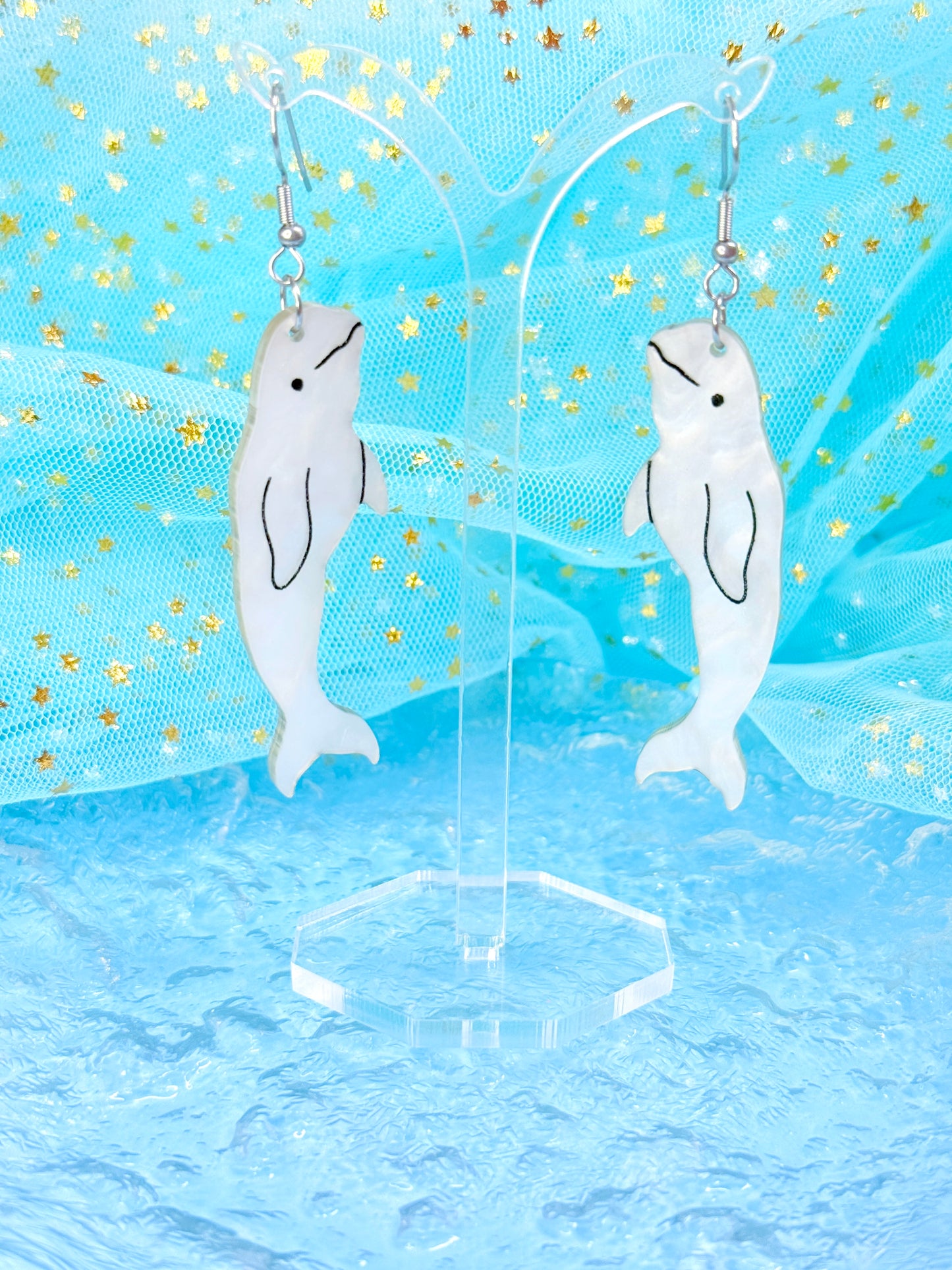 Cutie Belugas, Acrylic Earrings