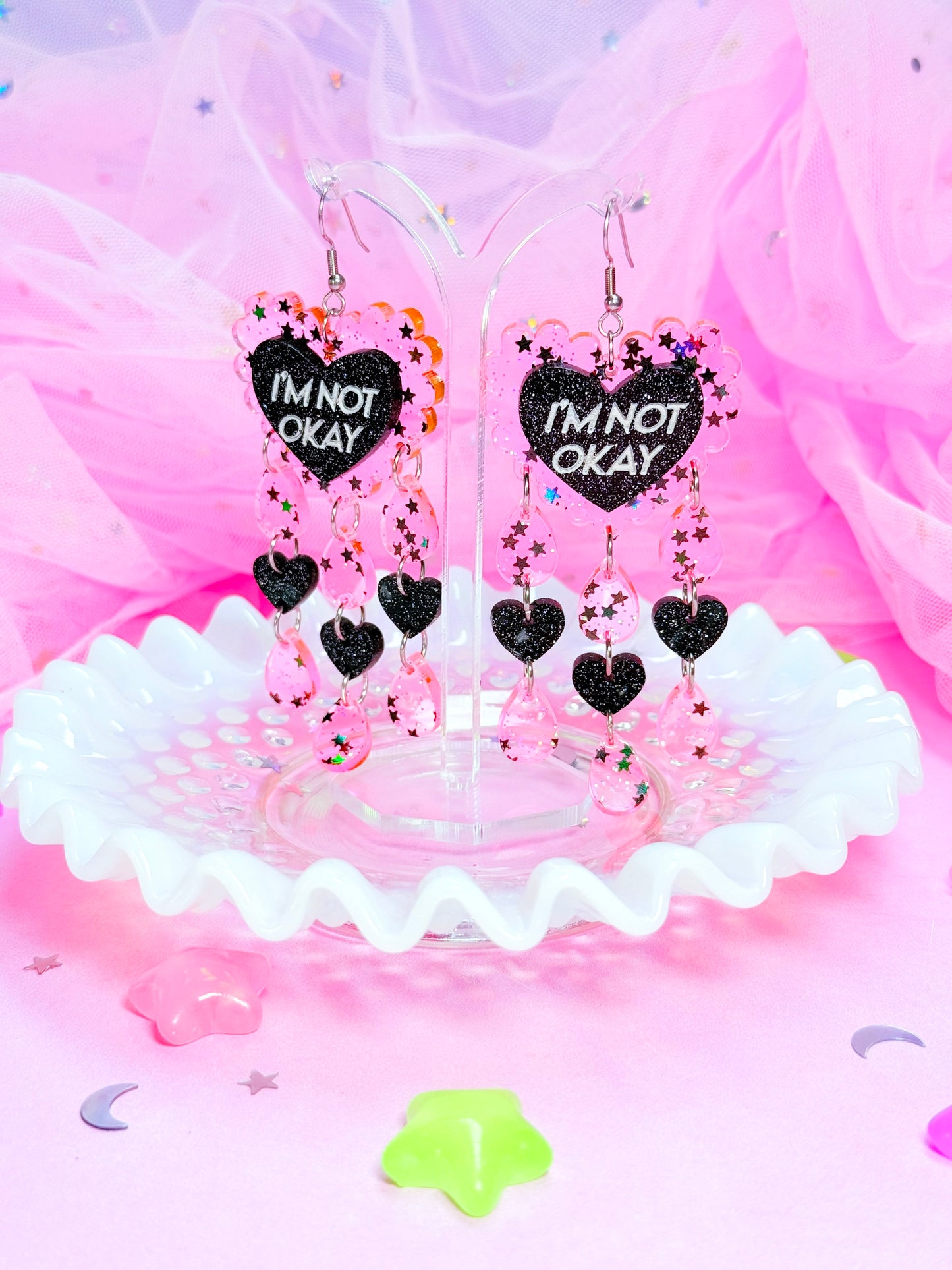 I'm Not Okay, Acrylic Earrings