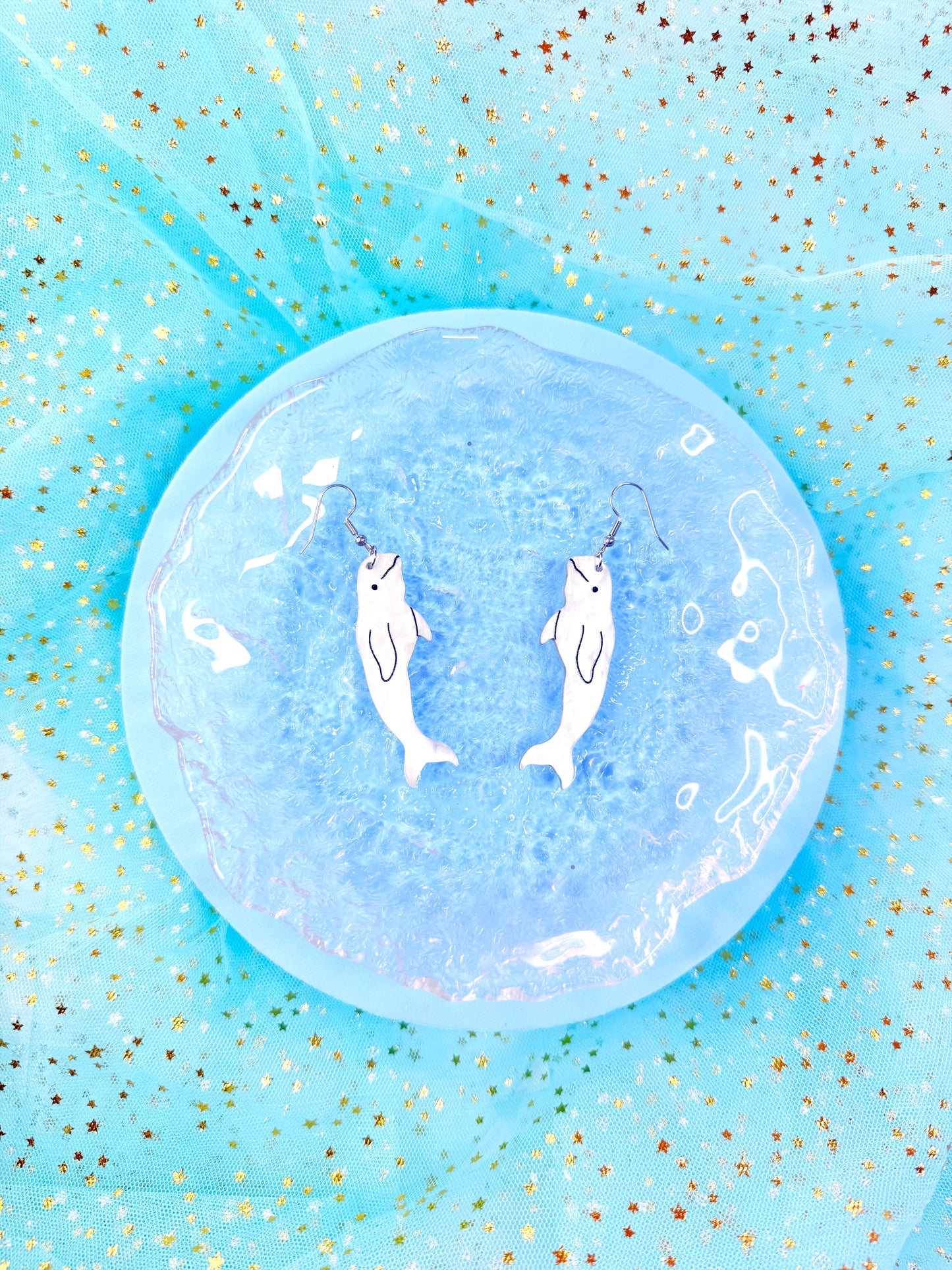 Cutie Belugas, Acrylic Earrings