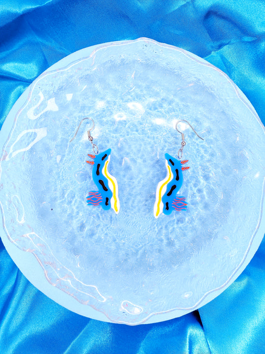Sea Slug Acrylic Earrings (Chromodoris)