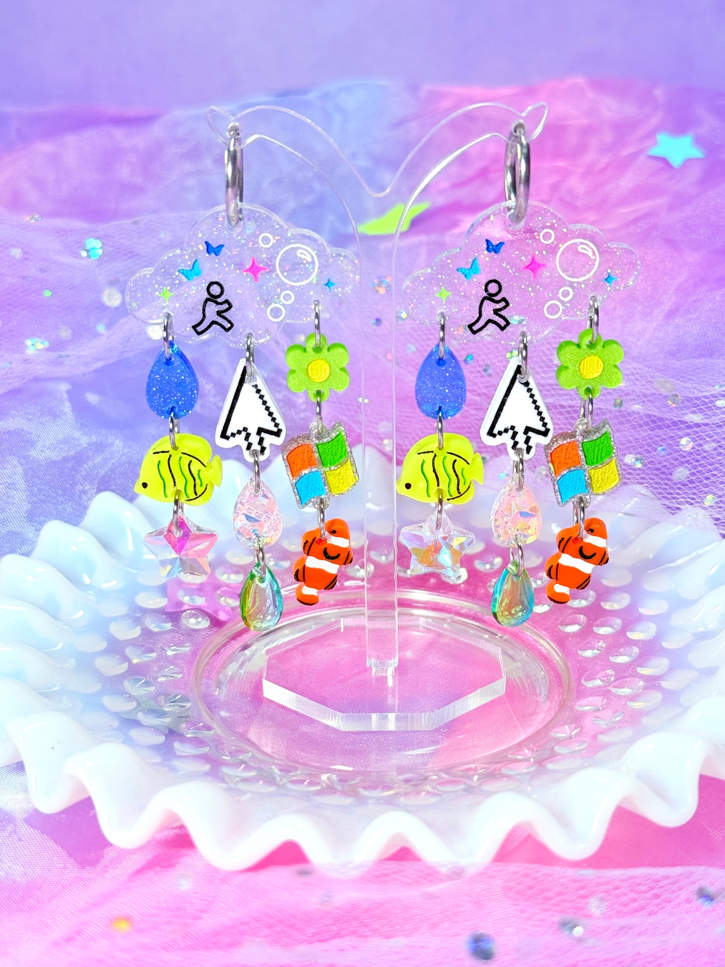 Frutiger Aero Inspired Acrylic Earrings