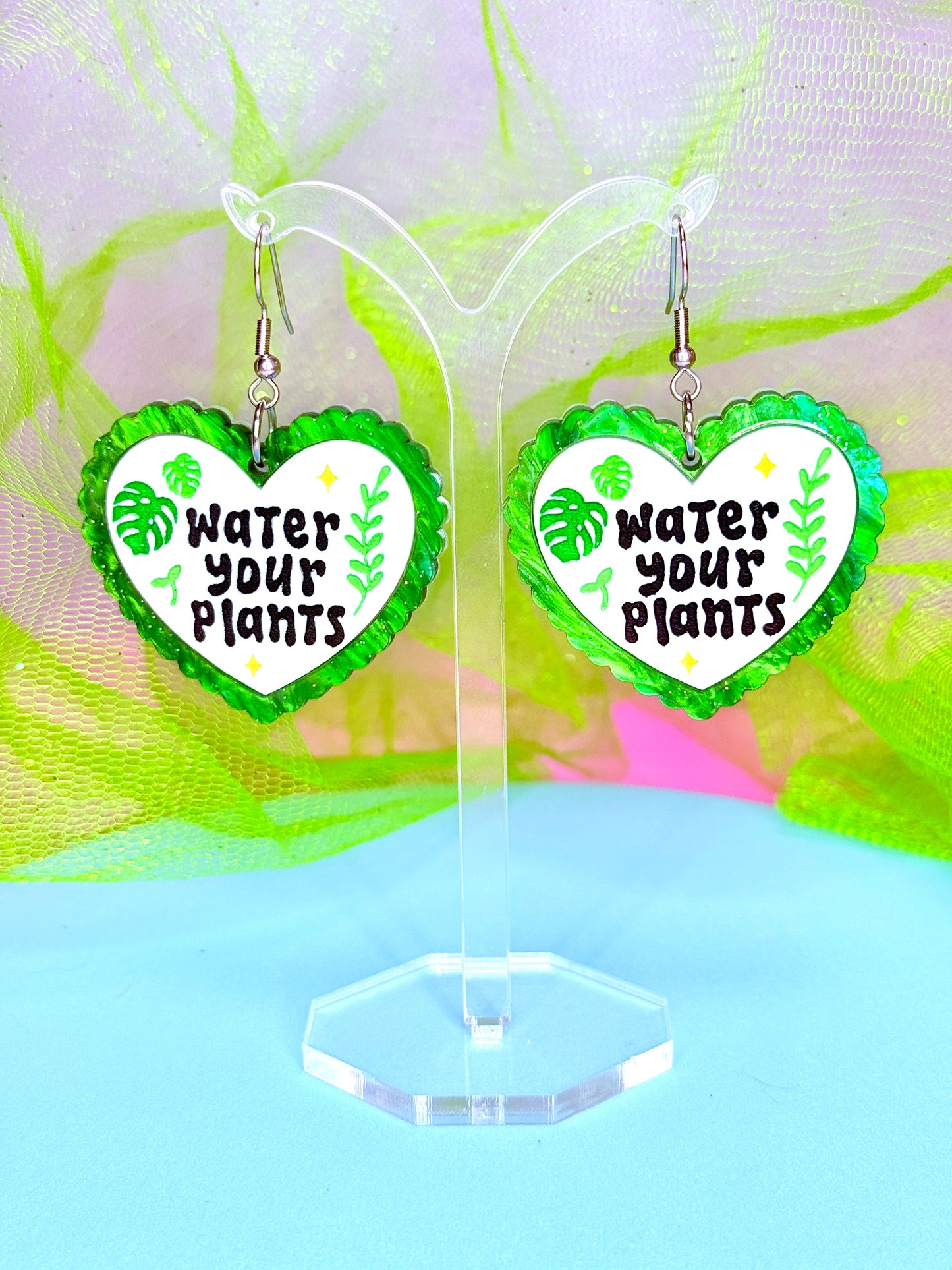 Water Your Plants, Acrylic Earrings