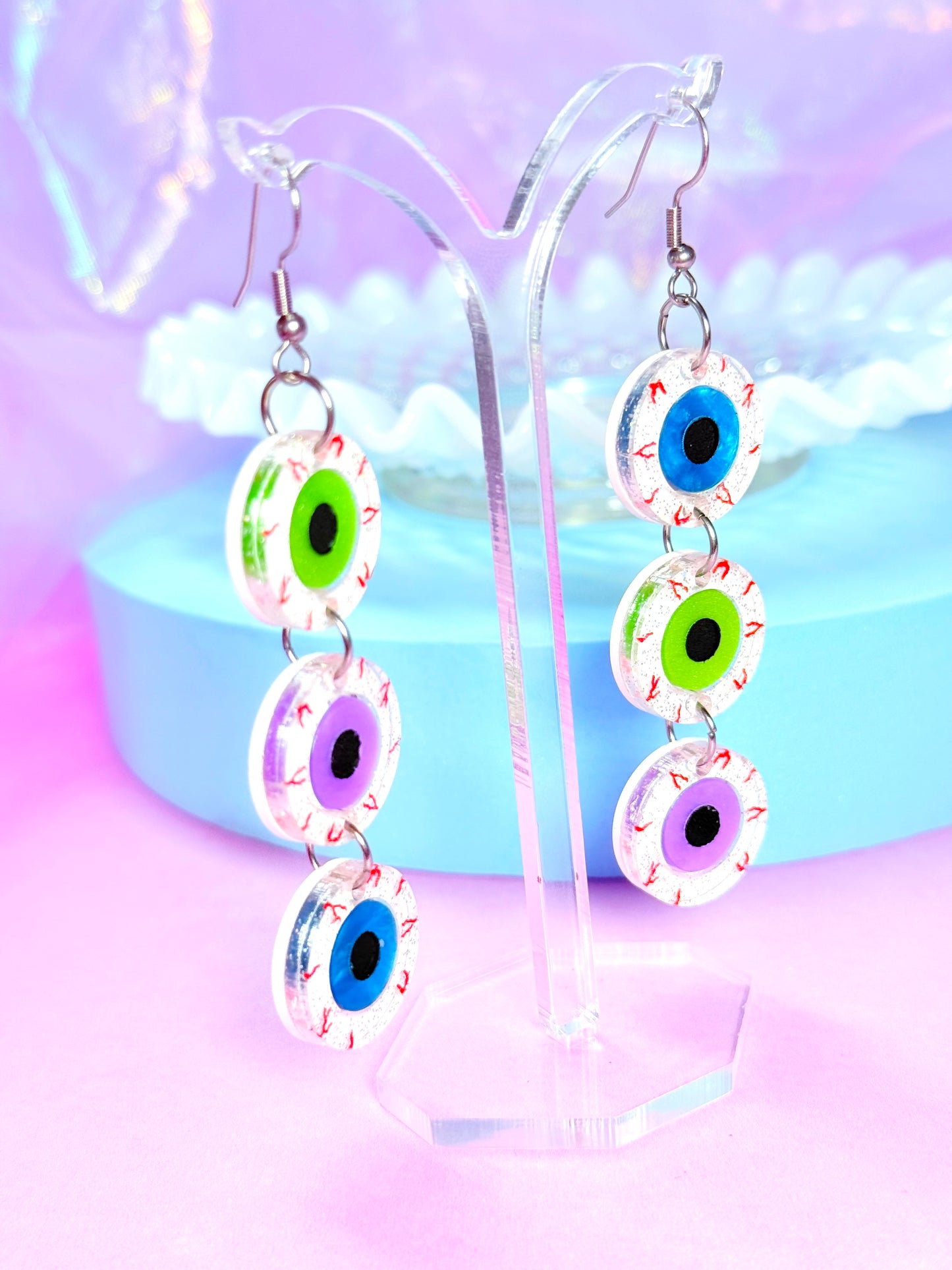 Jelly Eyeball Stack, Acrylic Earrings