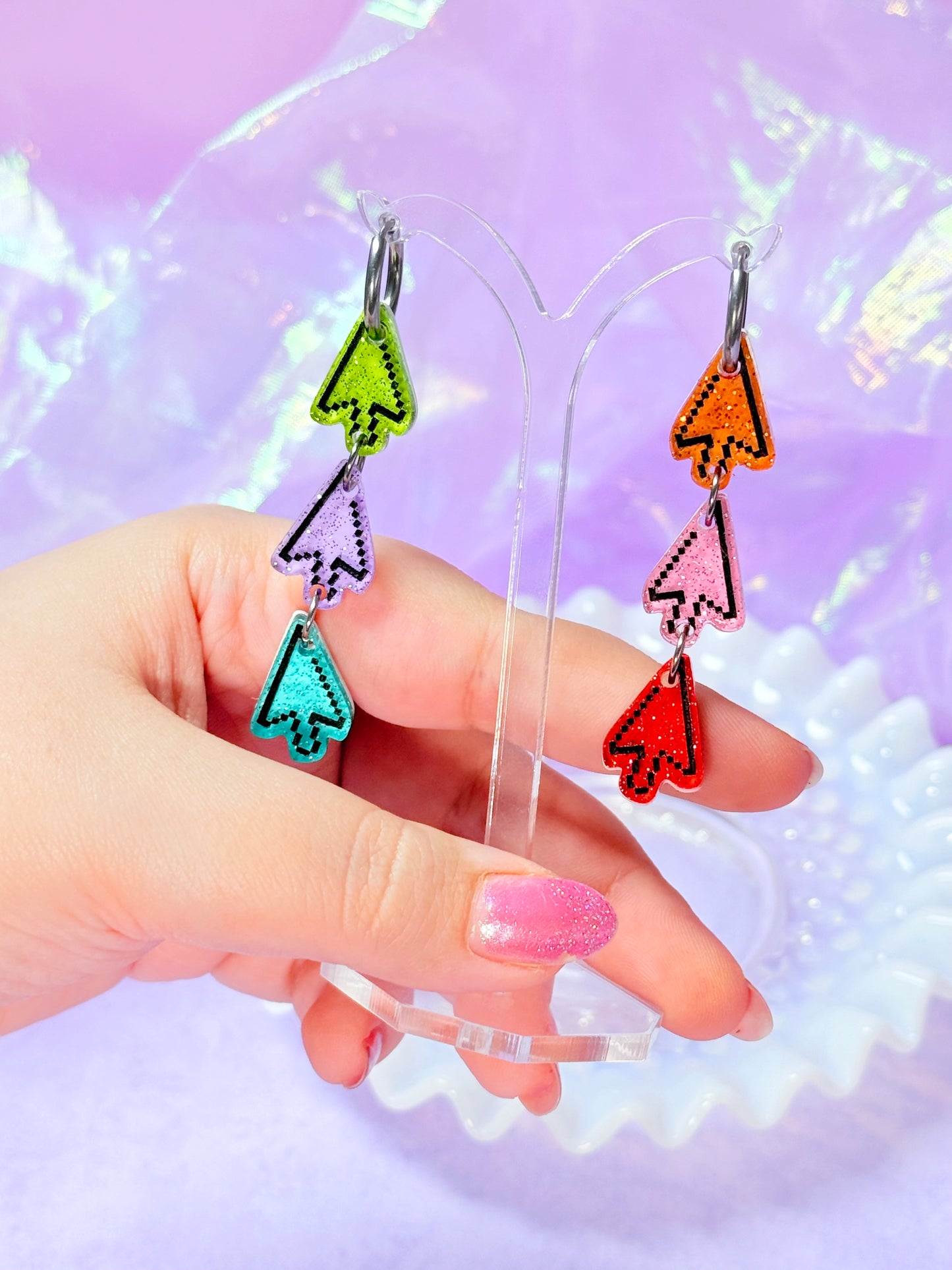 Nostalgic Cursor Drops, Acrylic Earrings