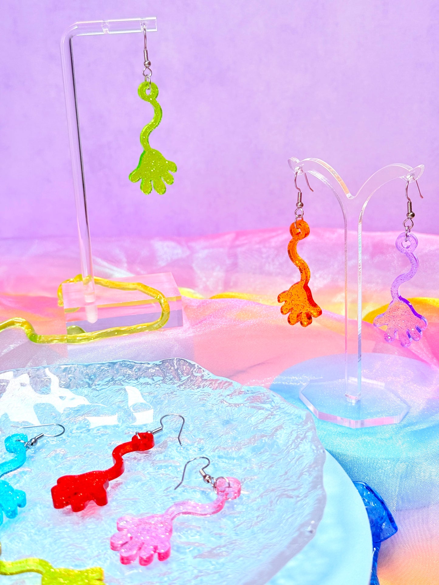 Nostalgic Sticky Hand Acrylic Earrings