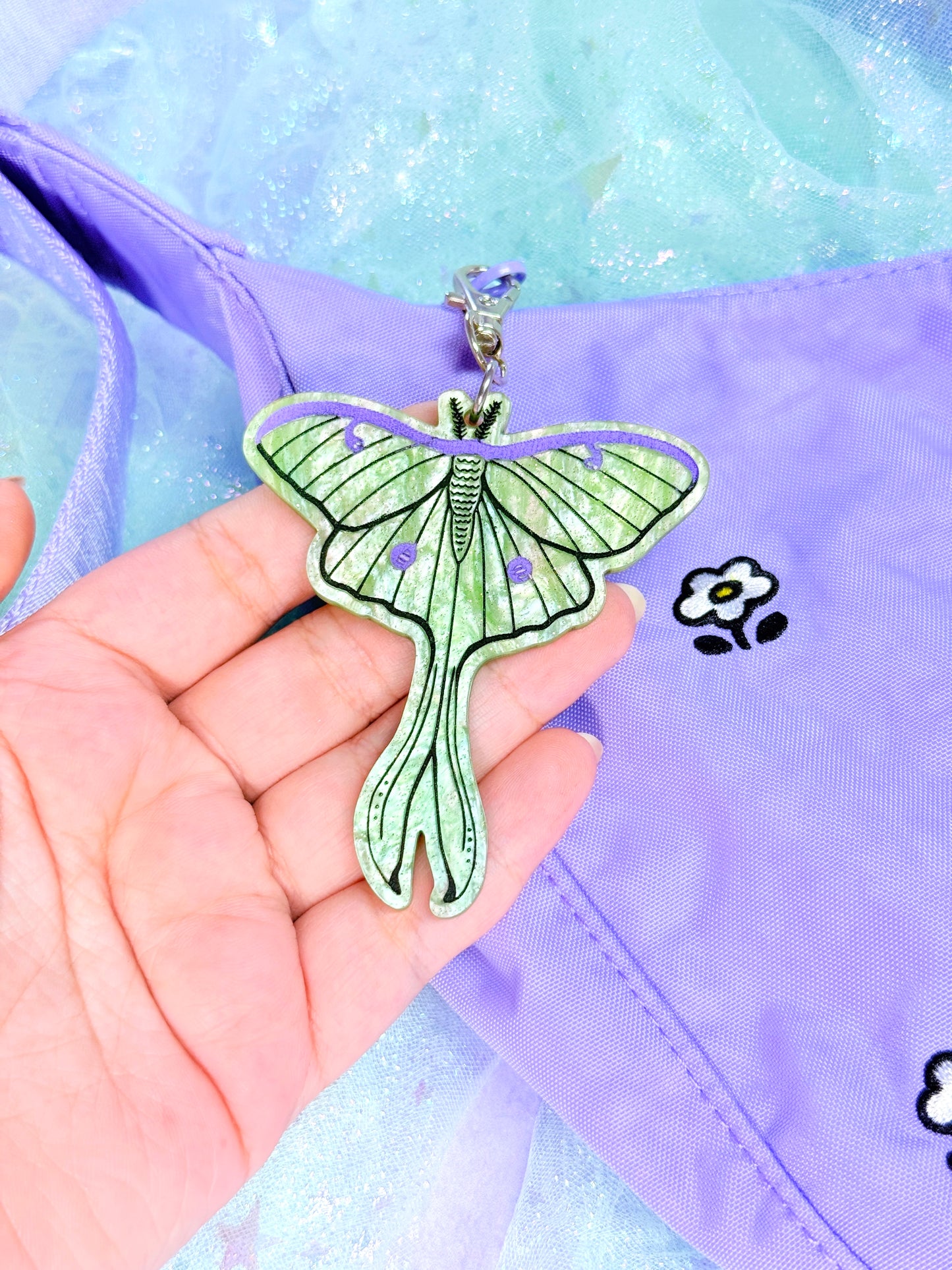 Luna Moth Bag Charm