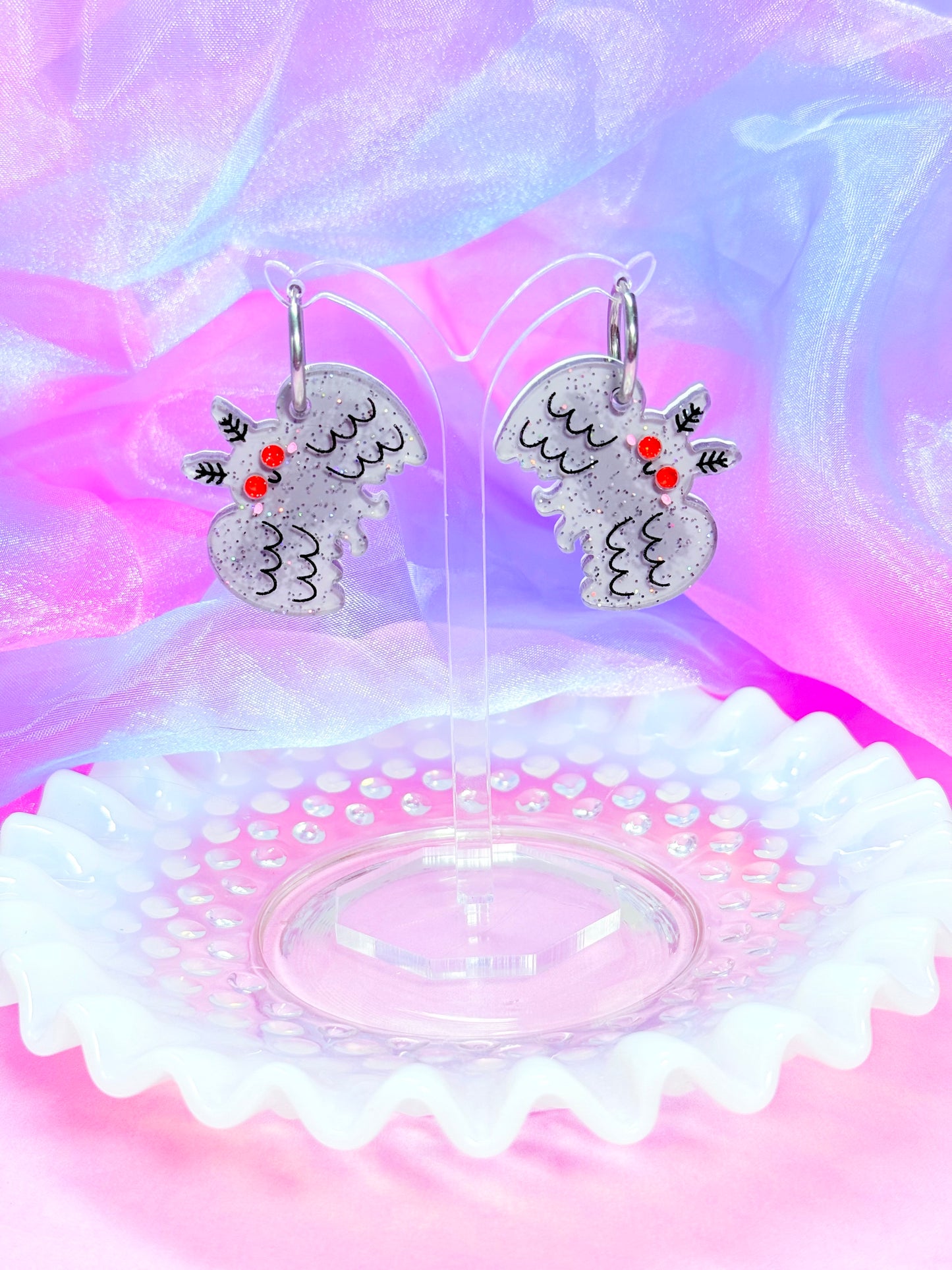 Jelly Mothman Cutie, Acrylic Earrings
