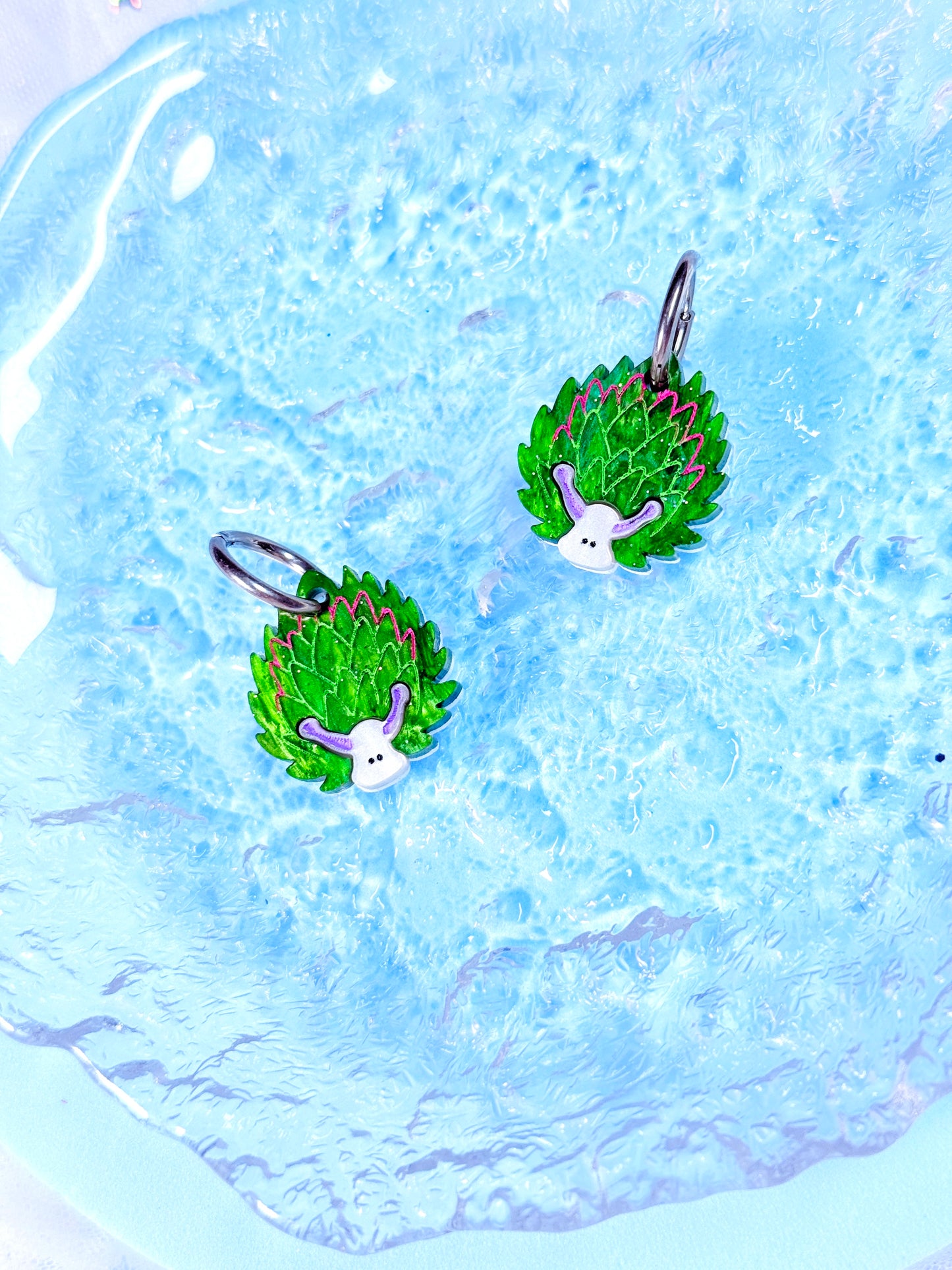 Mini Leaf Sheep Acrylic Earrings