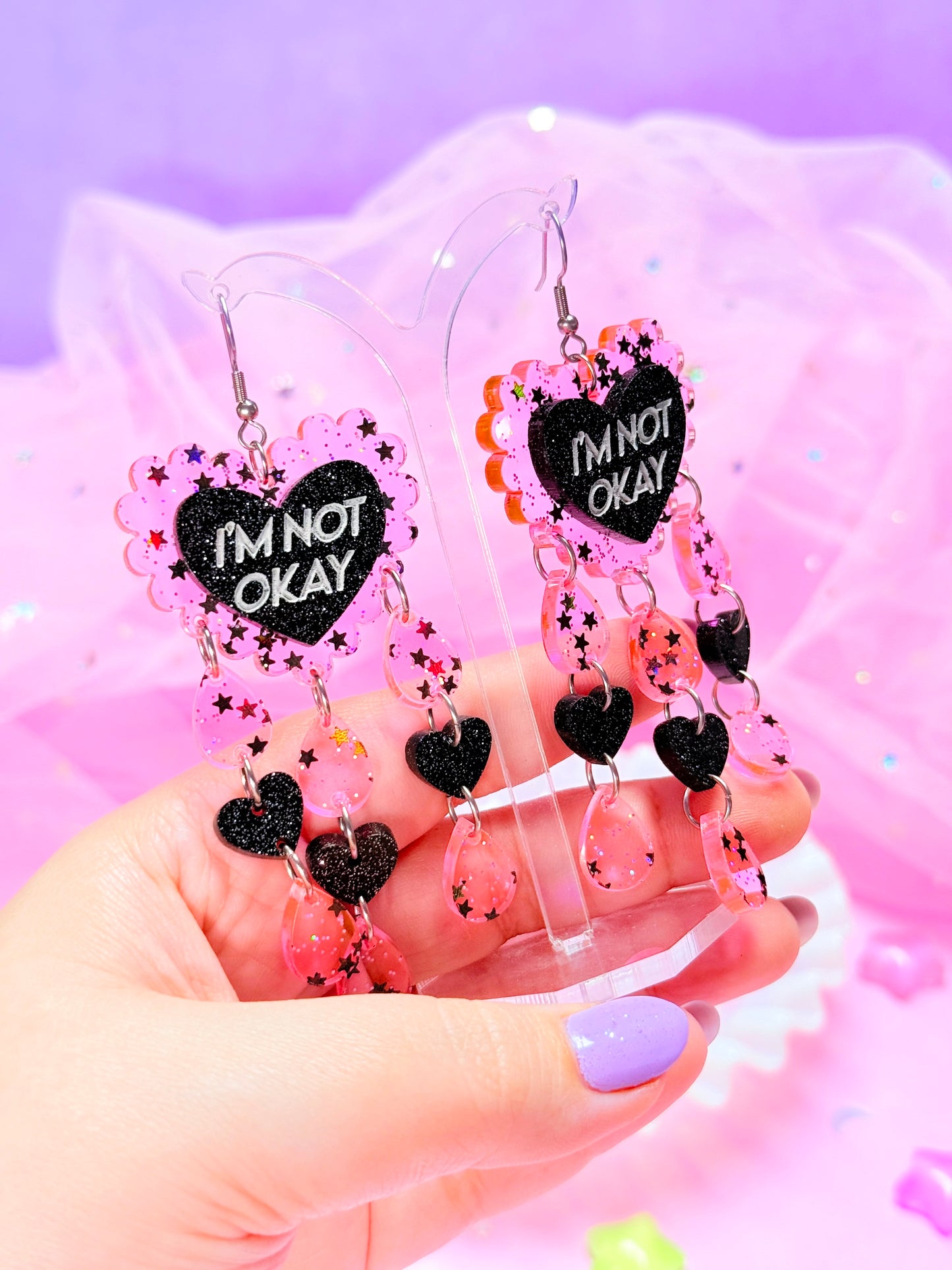 I'm Not Okay, Acrylic Earrings