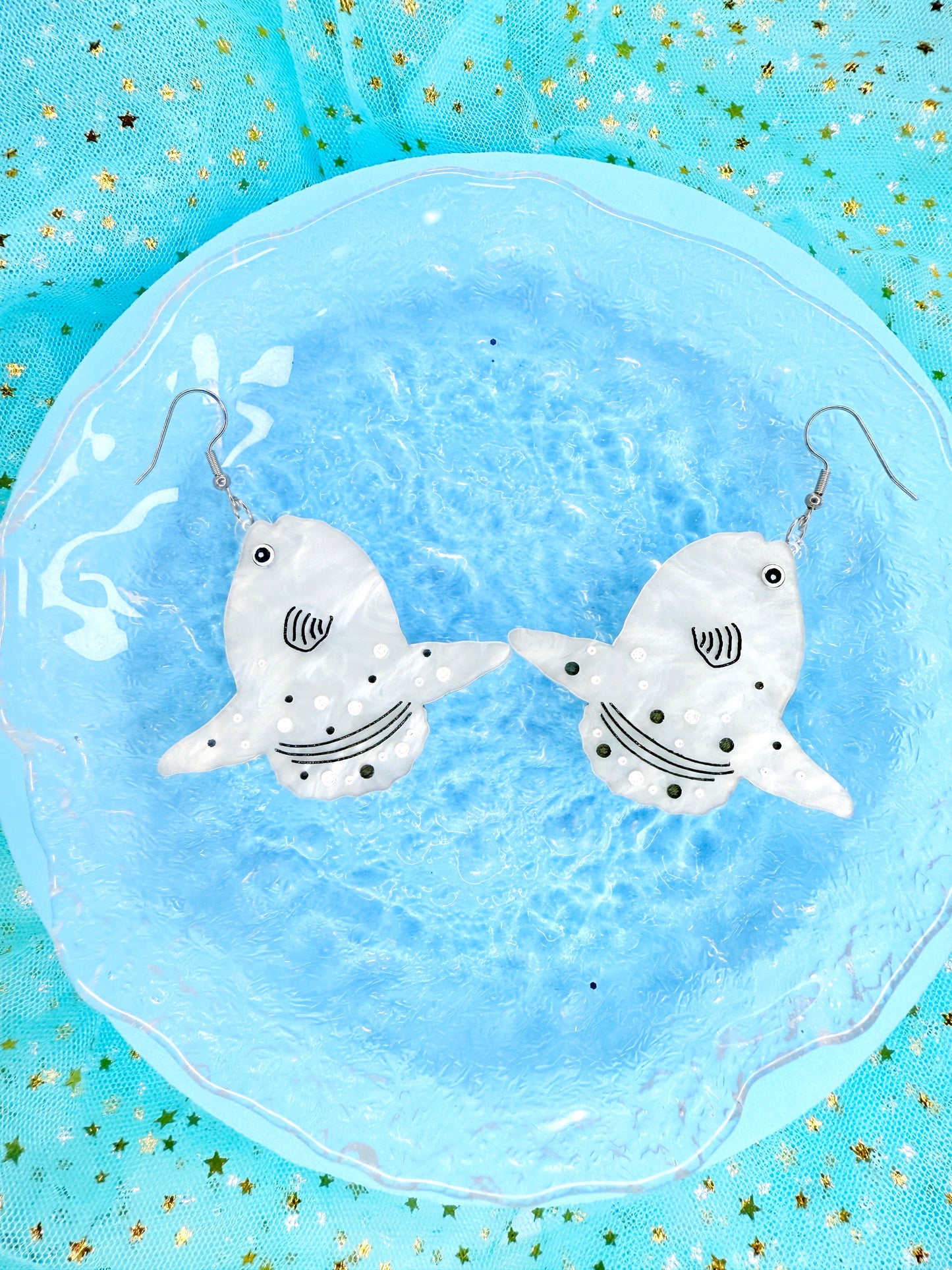 Mola Mola, Ocean Sunfish Acrylic Earrings