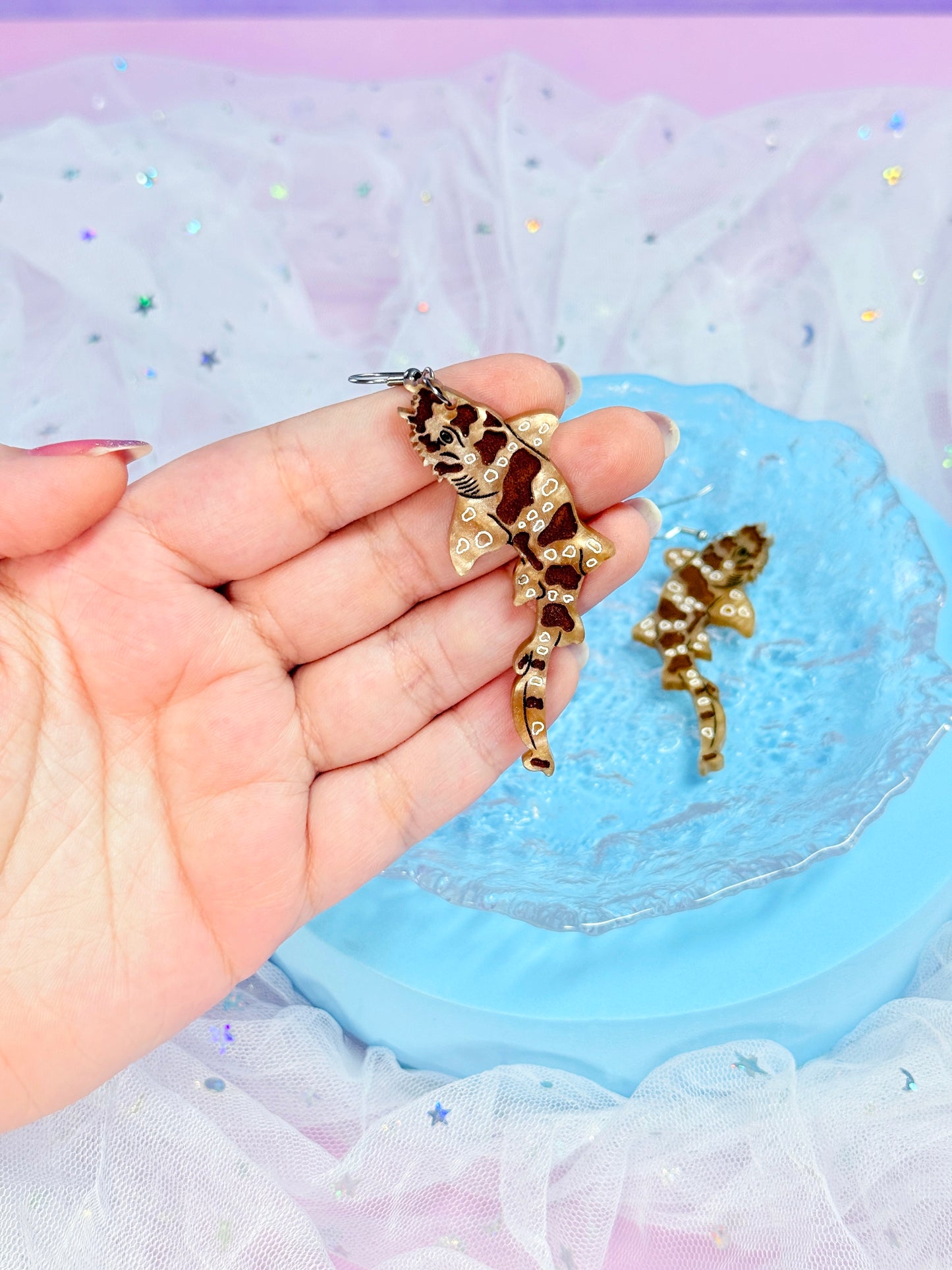 Wobbegong Shark Acrylic Earrings