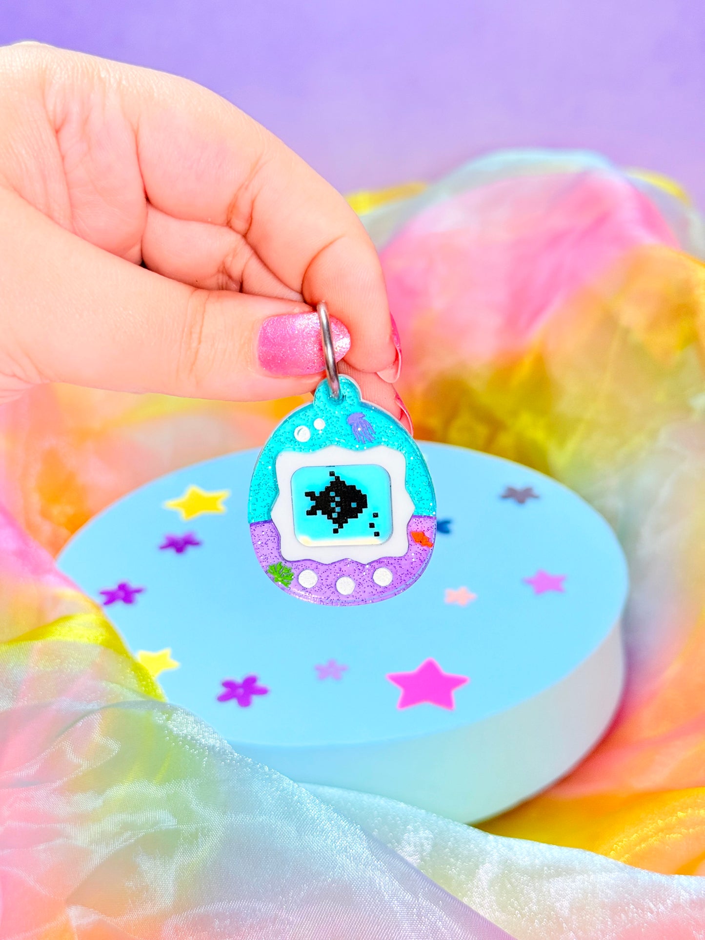 Virtual Pet Fish Acrylic Earrings