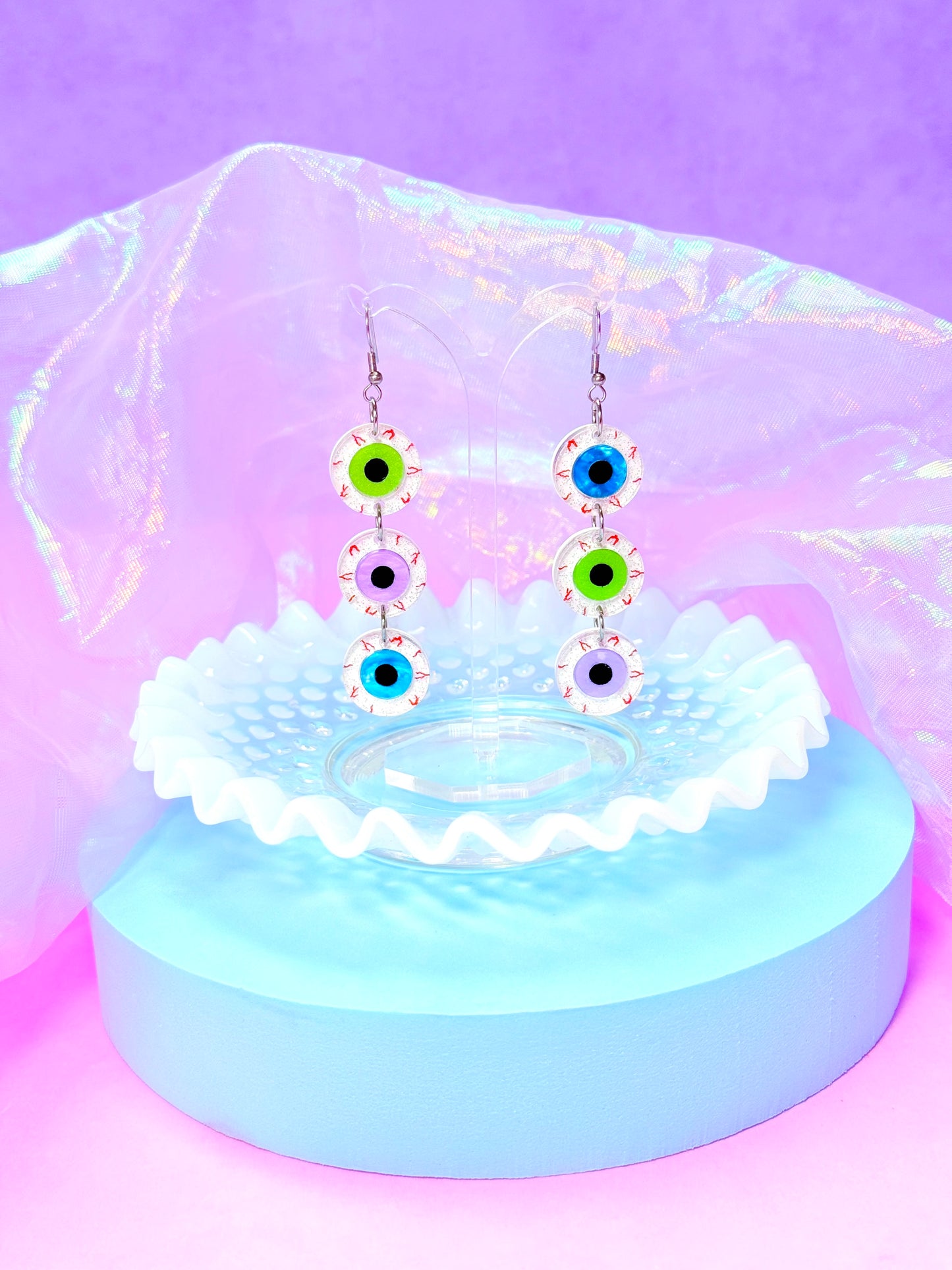 Jelly Eyeball Stack, Acrylic Earrings