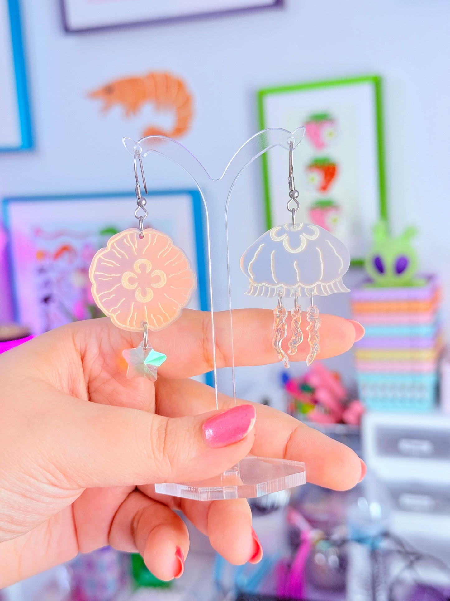 Moon Jelly Acrylic Earrings