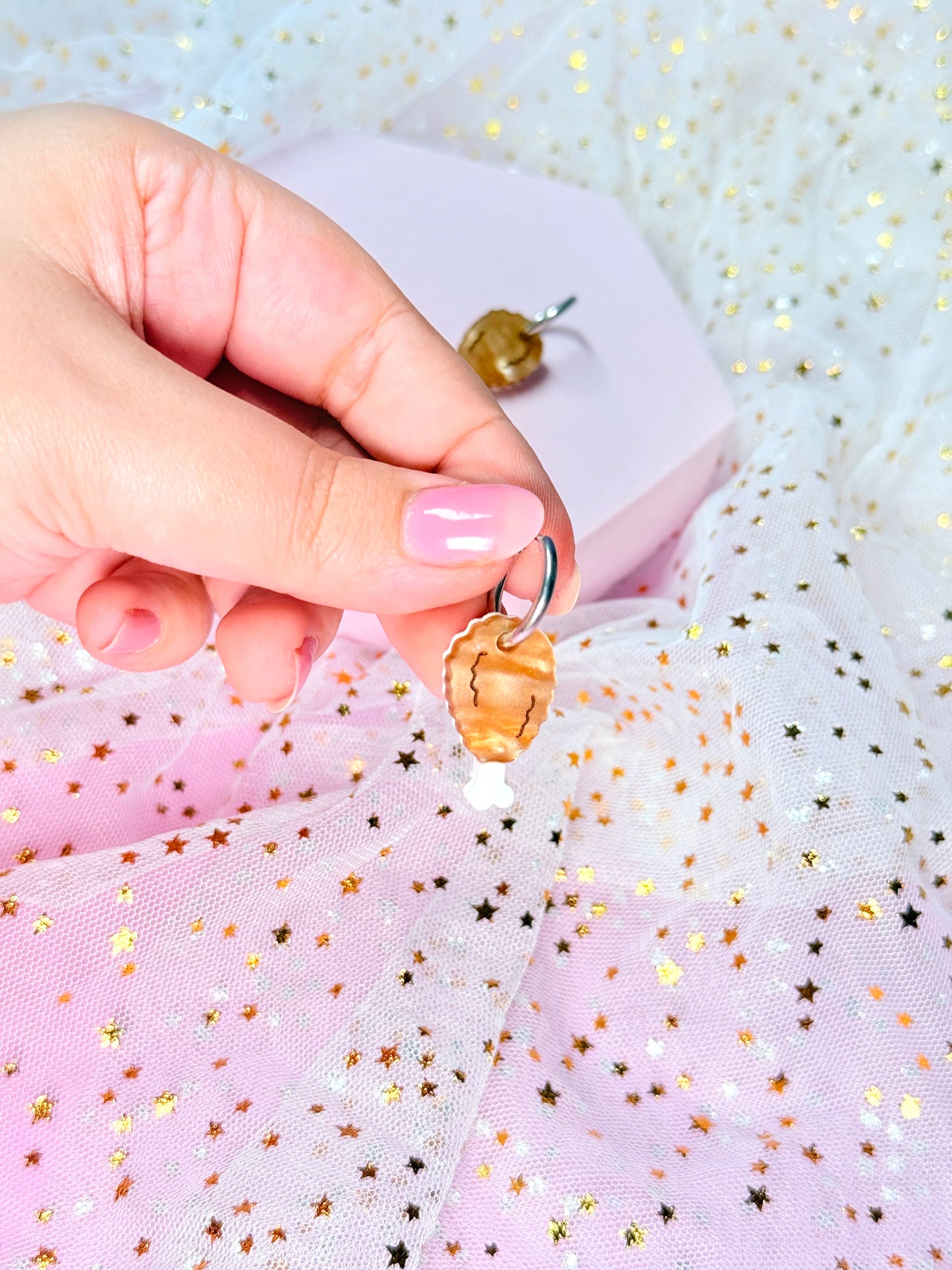 Mini Fried Chicken Acrylic Earrings