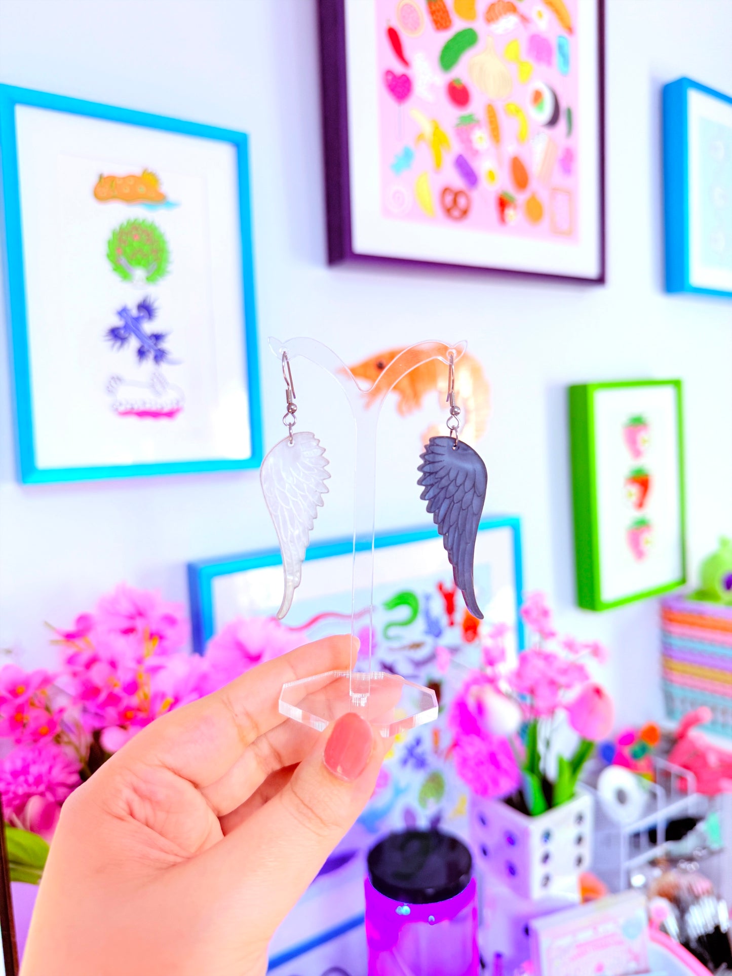Angel and Fallen Angel Wing Earrings