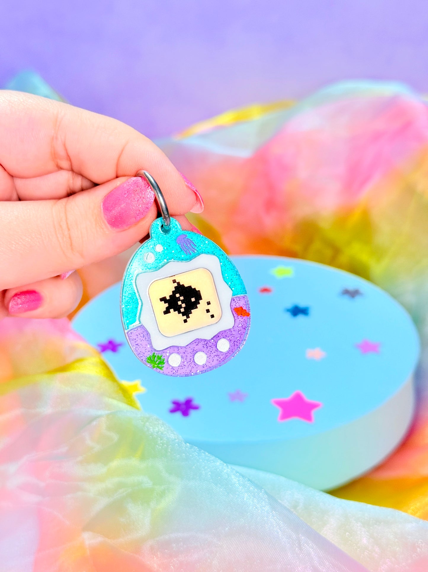 Virtual Pet Fish Acrylic Earrings