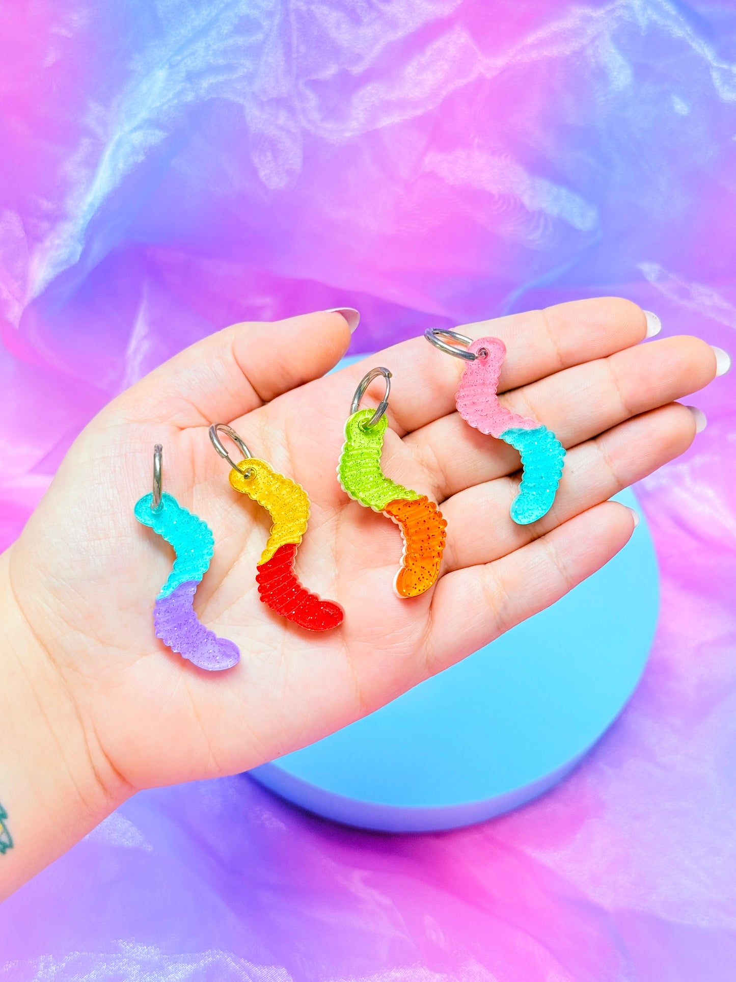 Gummy Worm Acrylic Earrings