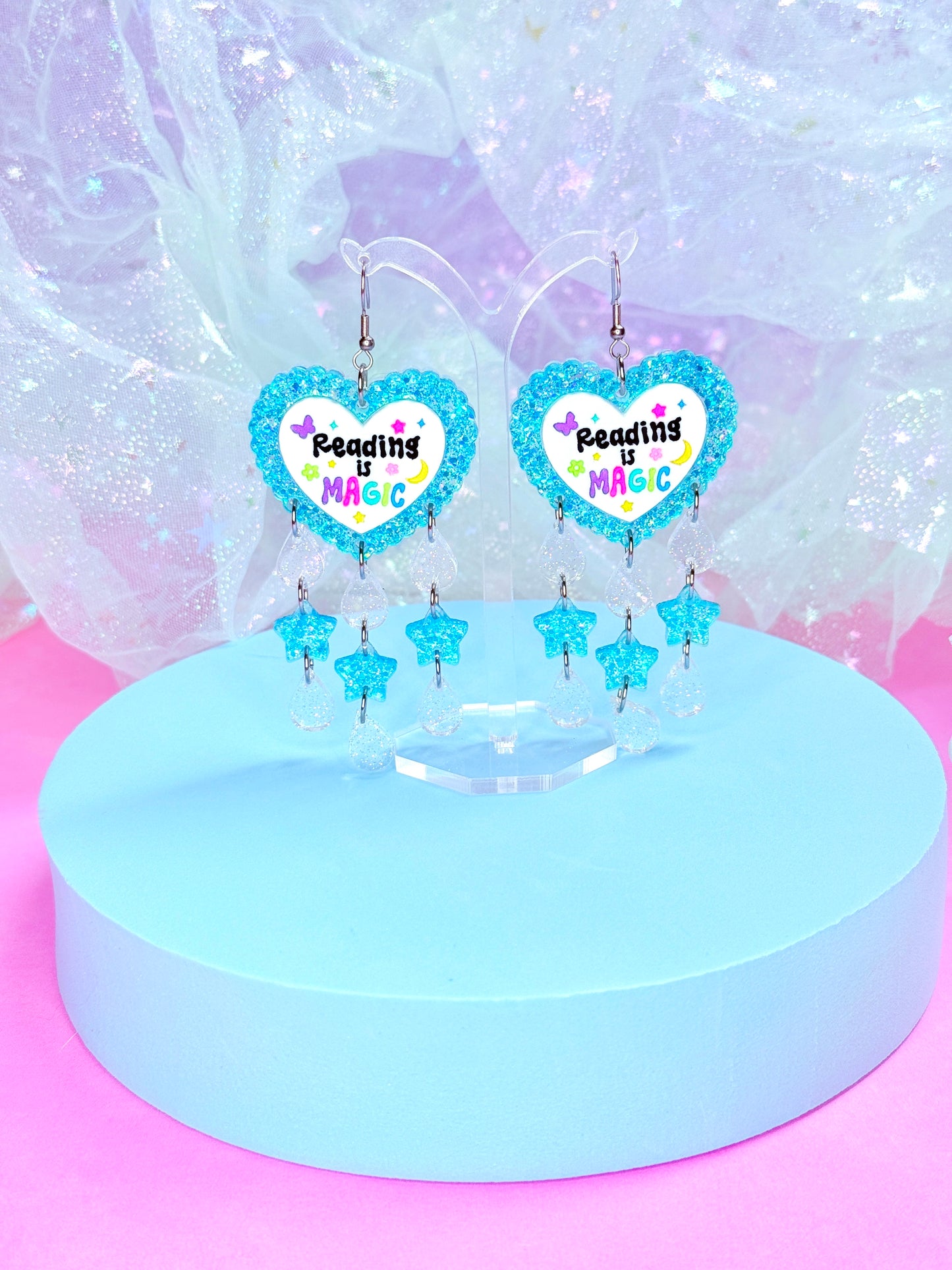 Reading is Magical, Dangly Acrylic Earrings