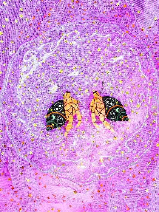 Hermit Crab Acrylic Earrings (Spooky)