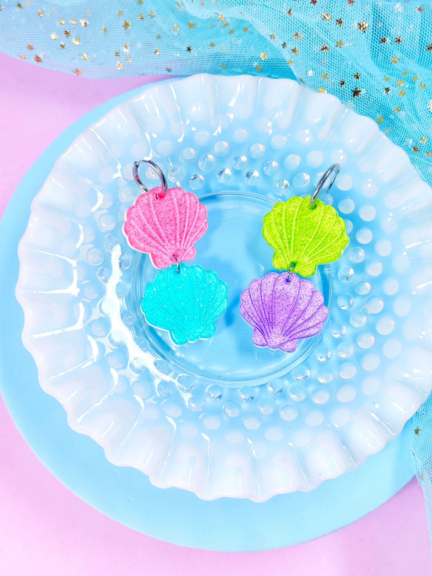Jelly Scallop Acrylic Earrings