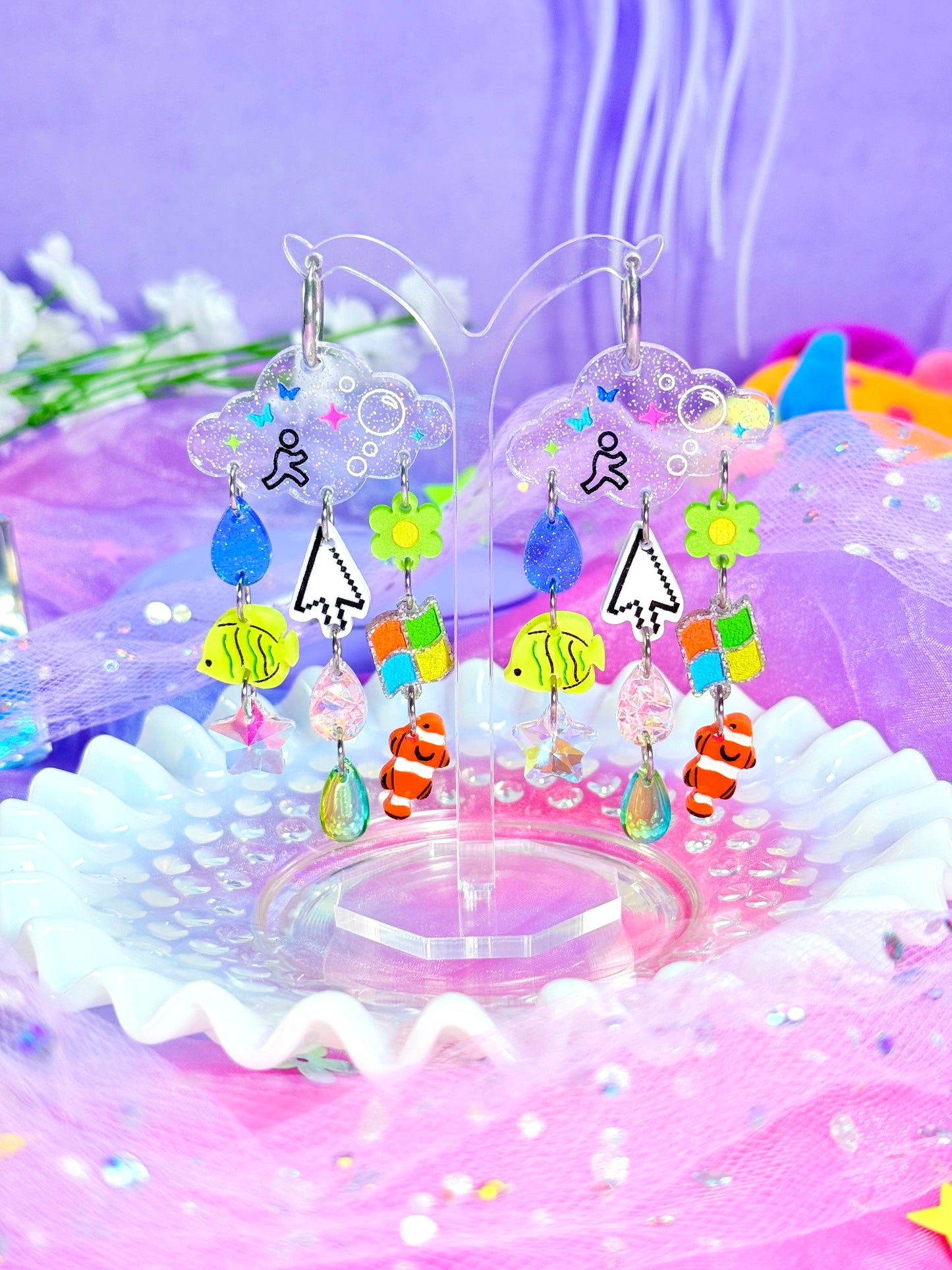 Frutiger Aero Inspired Acrylic Earrings