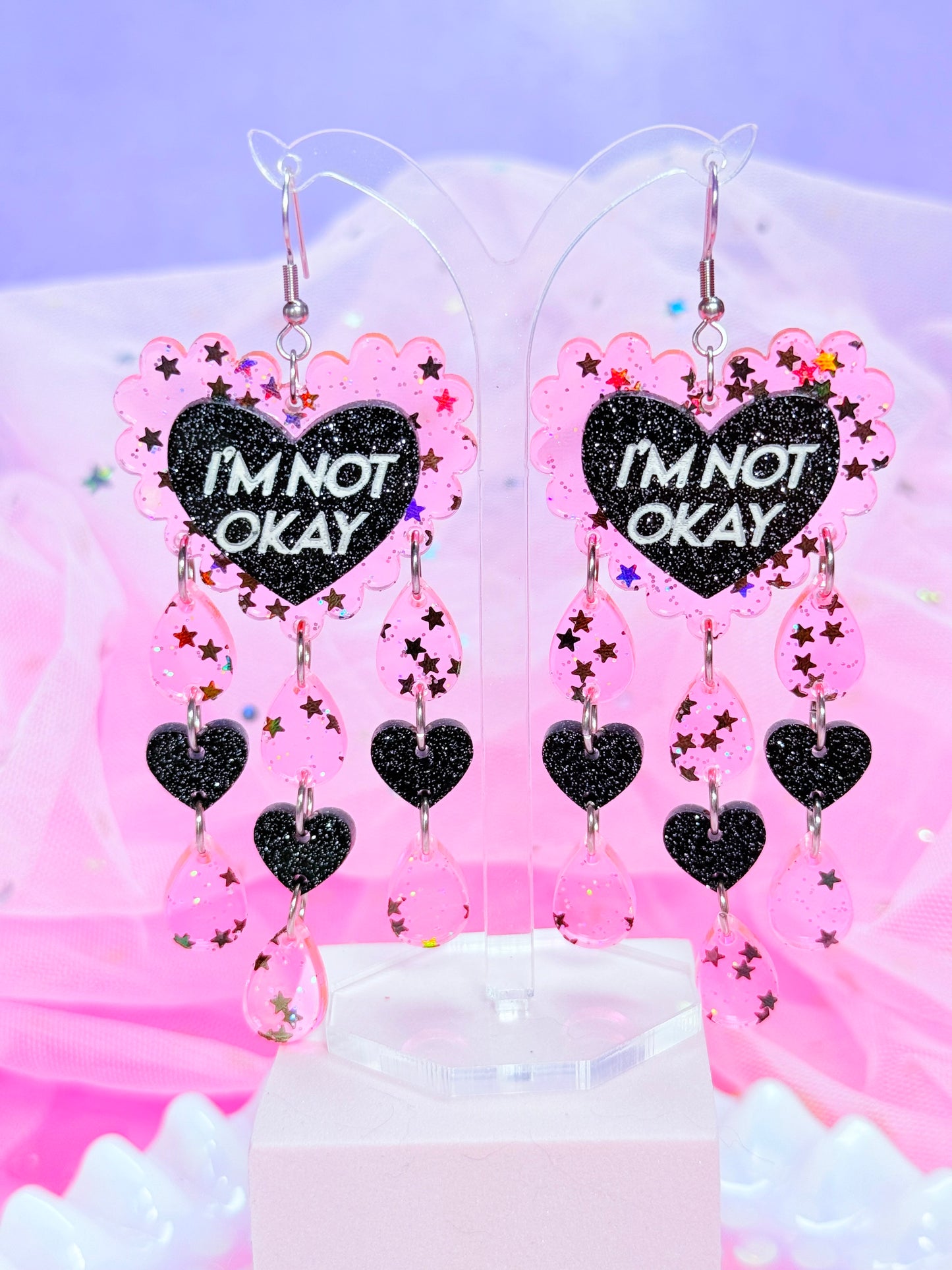 I'm Not Okay, Acrylic Earrings