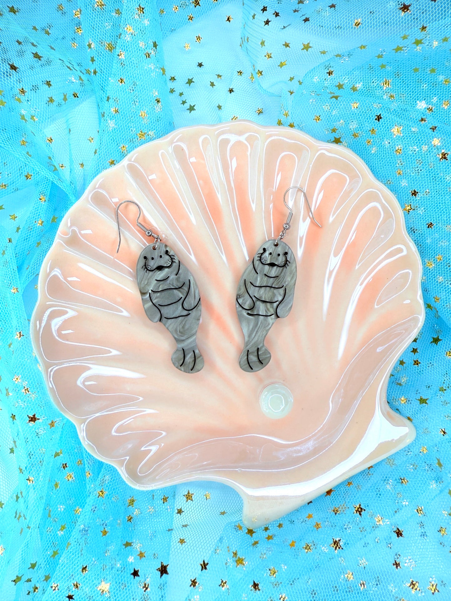 Manatee Acrylic Earrings