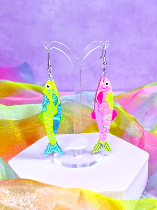 Funky Fish, Acrylic Earrings