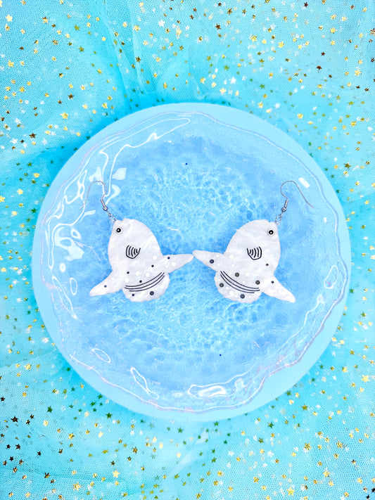 Mola Mola, Ocean Sunfish Acrylic Earrings