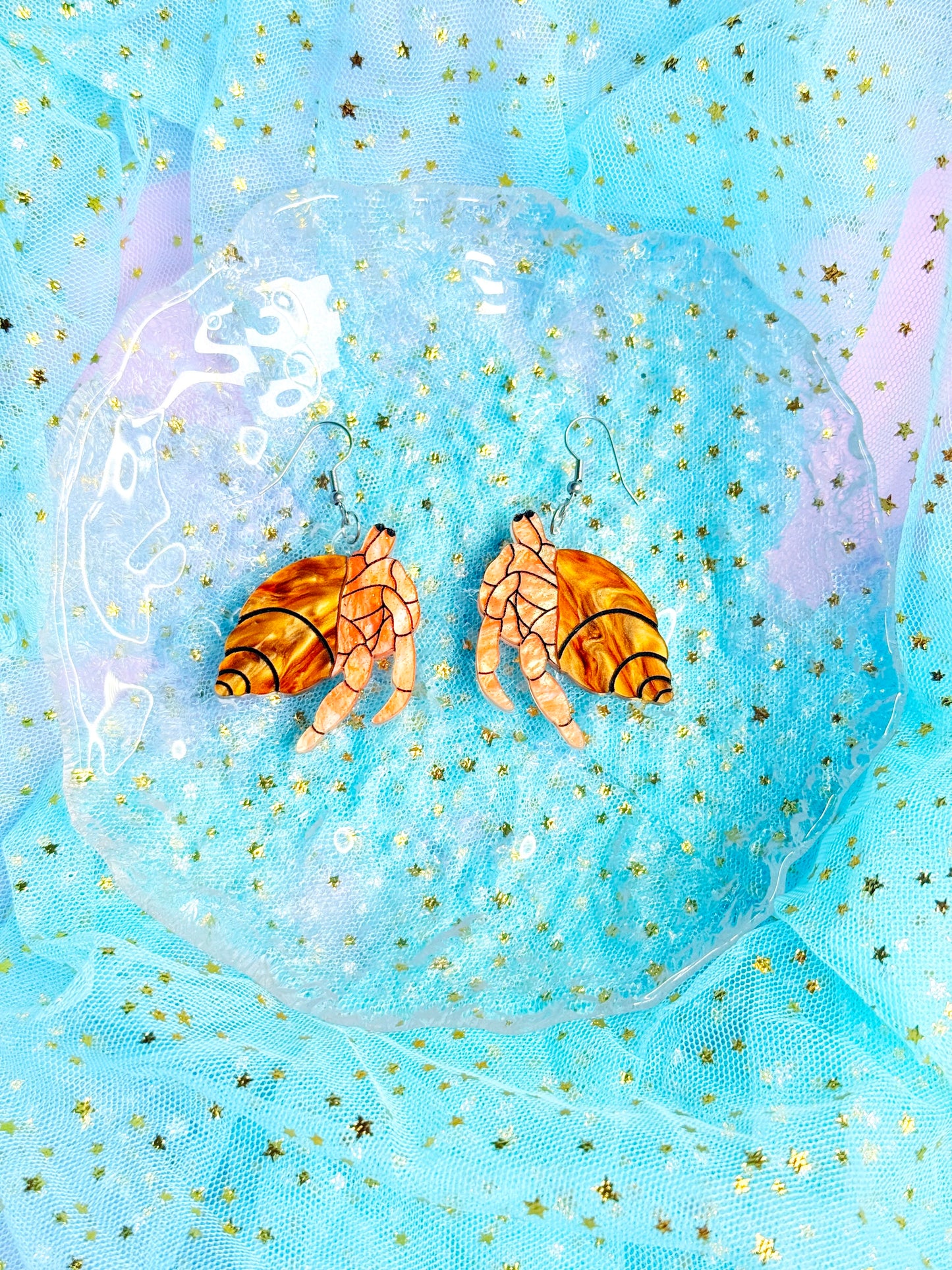 Hermit Crab Acrylic Earrings (Classic)
