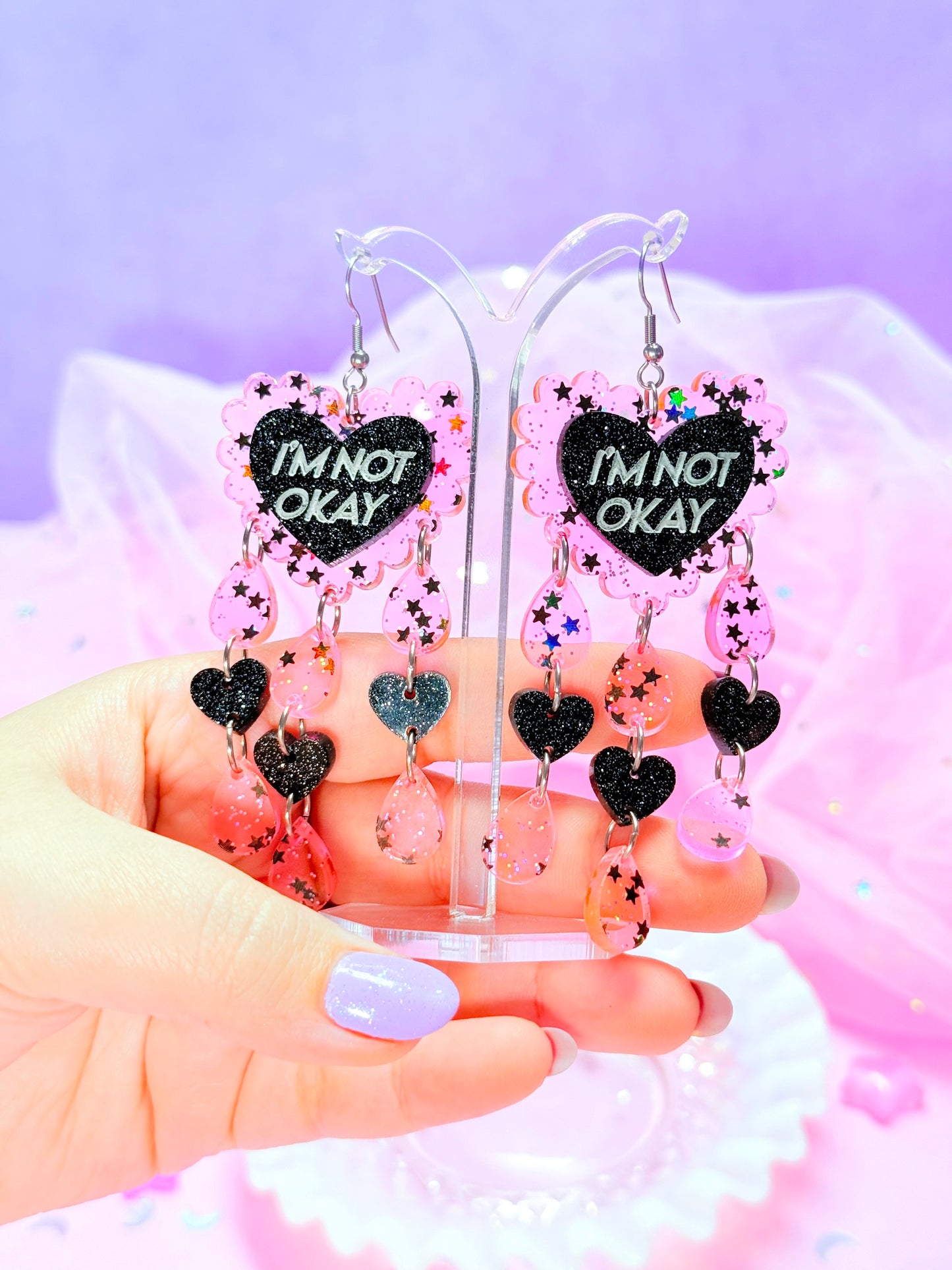 I'm Not Okay, Acrylic Earrings