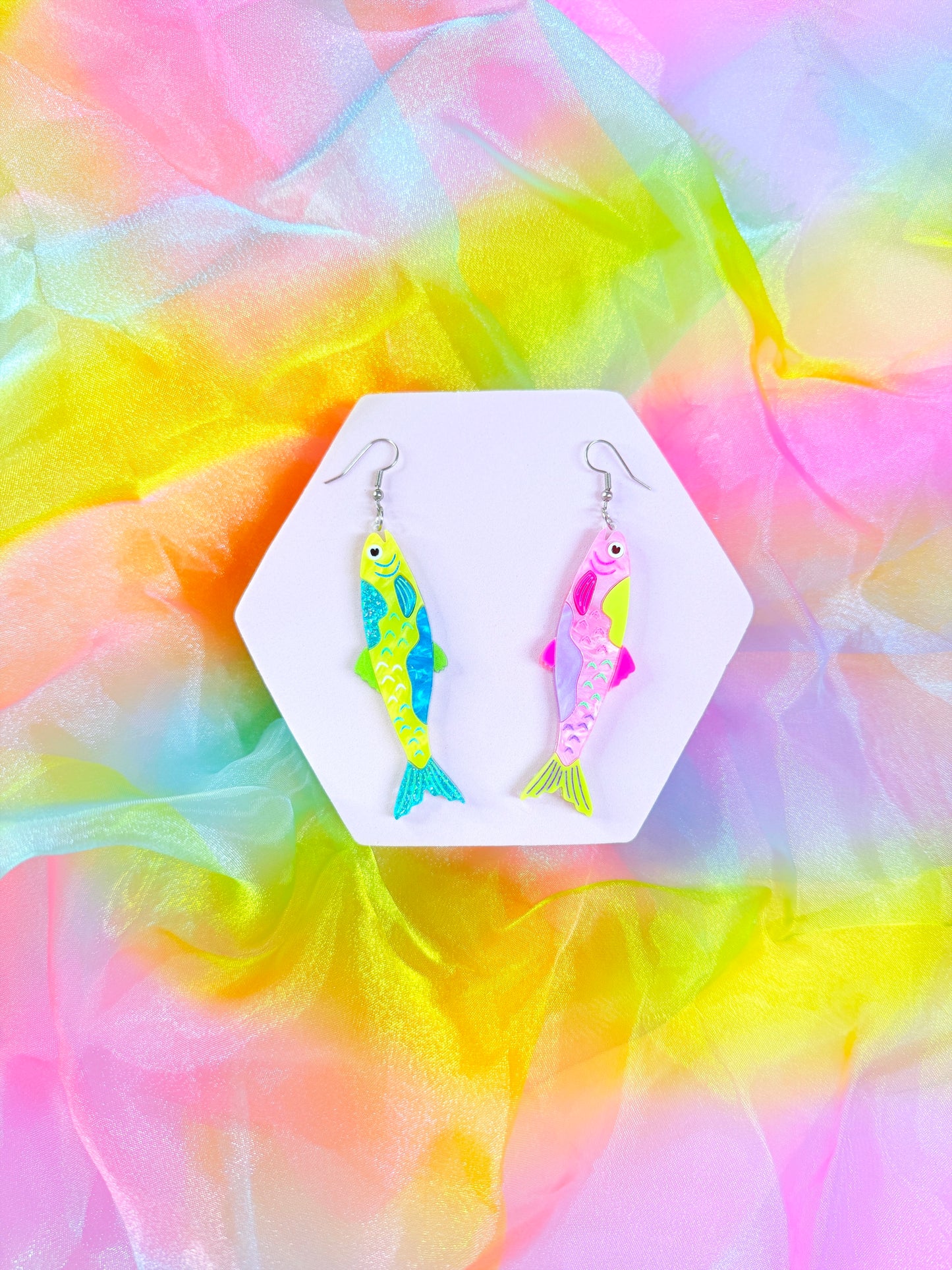 Funky Fish, Acrylic Earrings