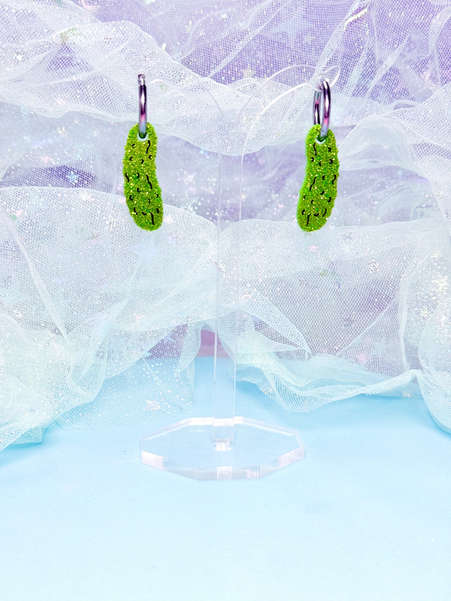 Mini Pickle Acrylic Earrings