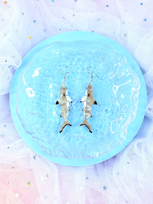 Blacktip Reef Shark Acrylic Earrings