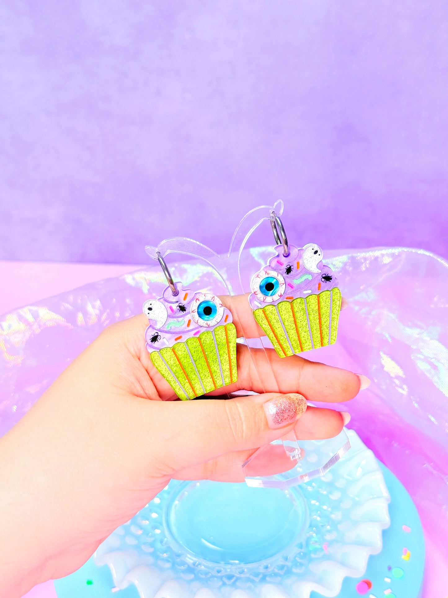 Creepy Cupcake Acrylic Earrings