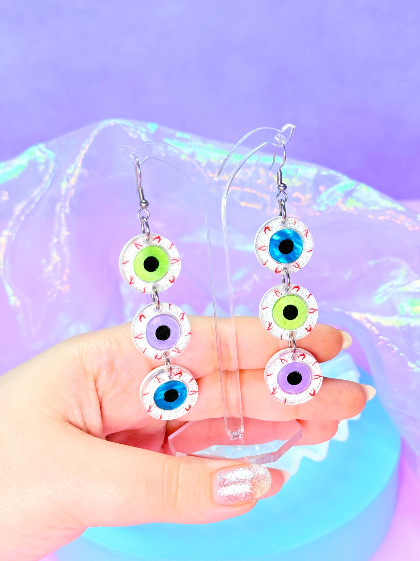 Jelly Eyeball Stack, Acrylic Earrings