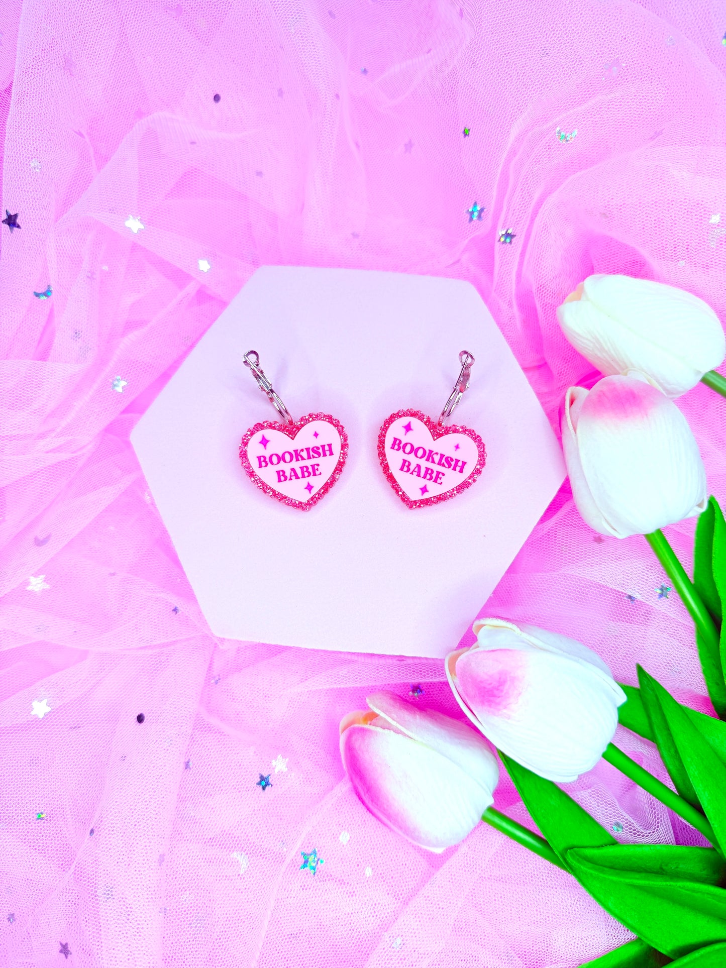 Bookish Babe, Mini Bookish Heart Earrings