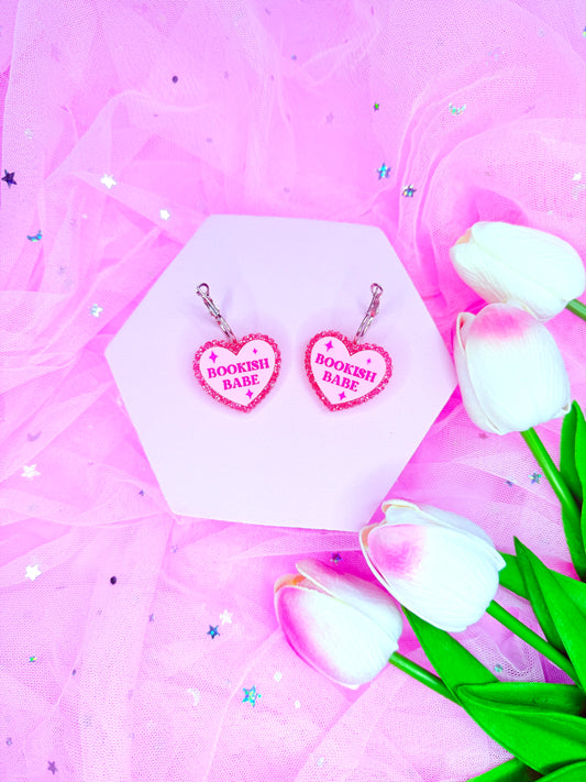 Bookish Babe, Mini Bookish Heart Earrings