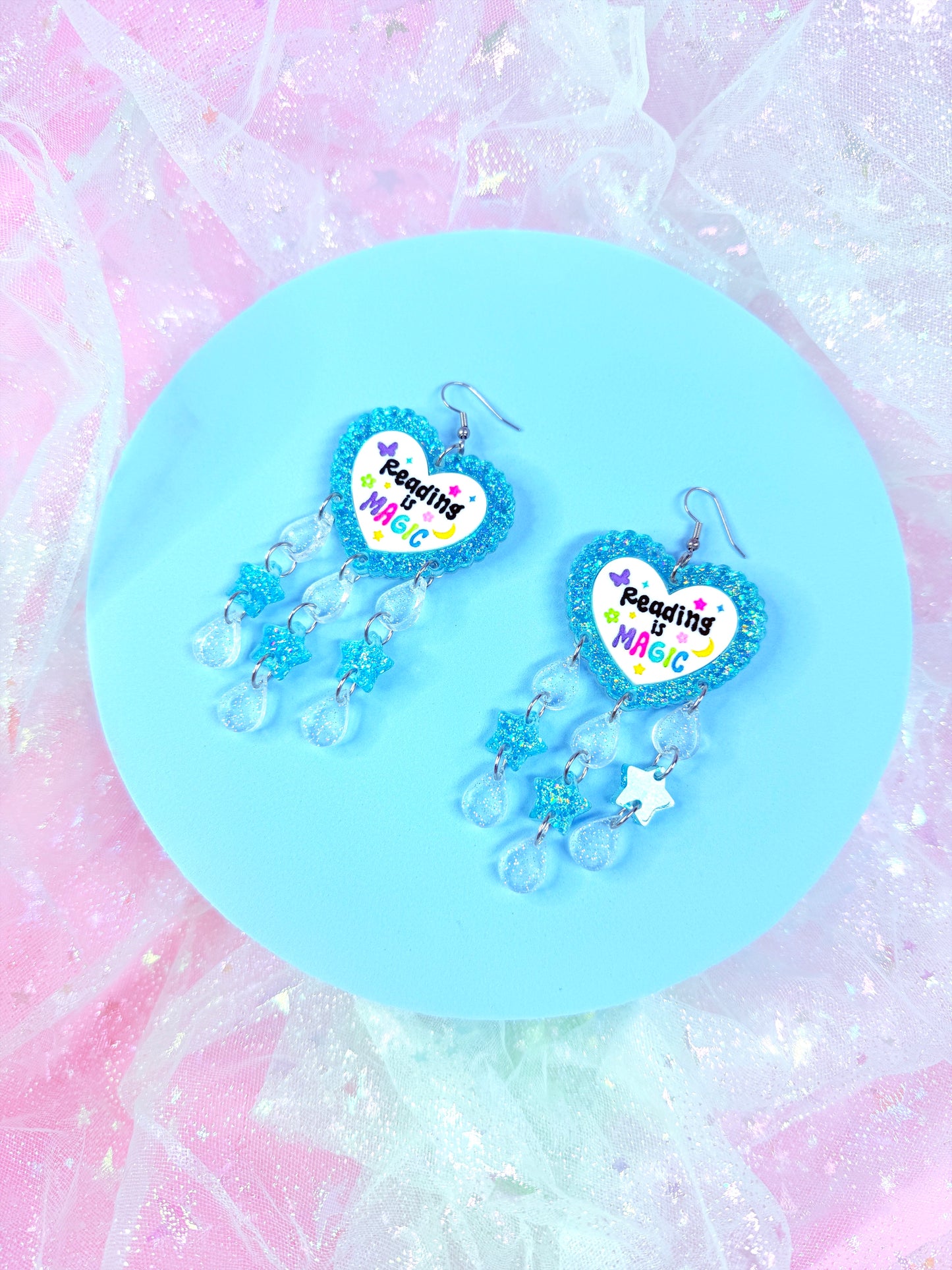 Reading is Magical, Dangly Acrylic Earrings