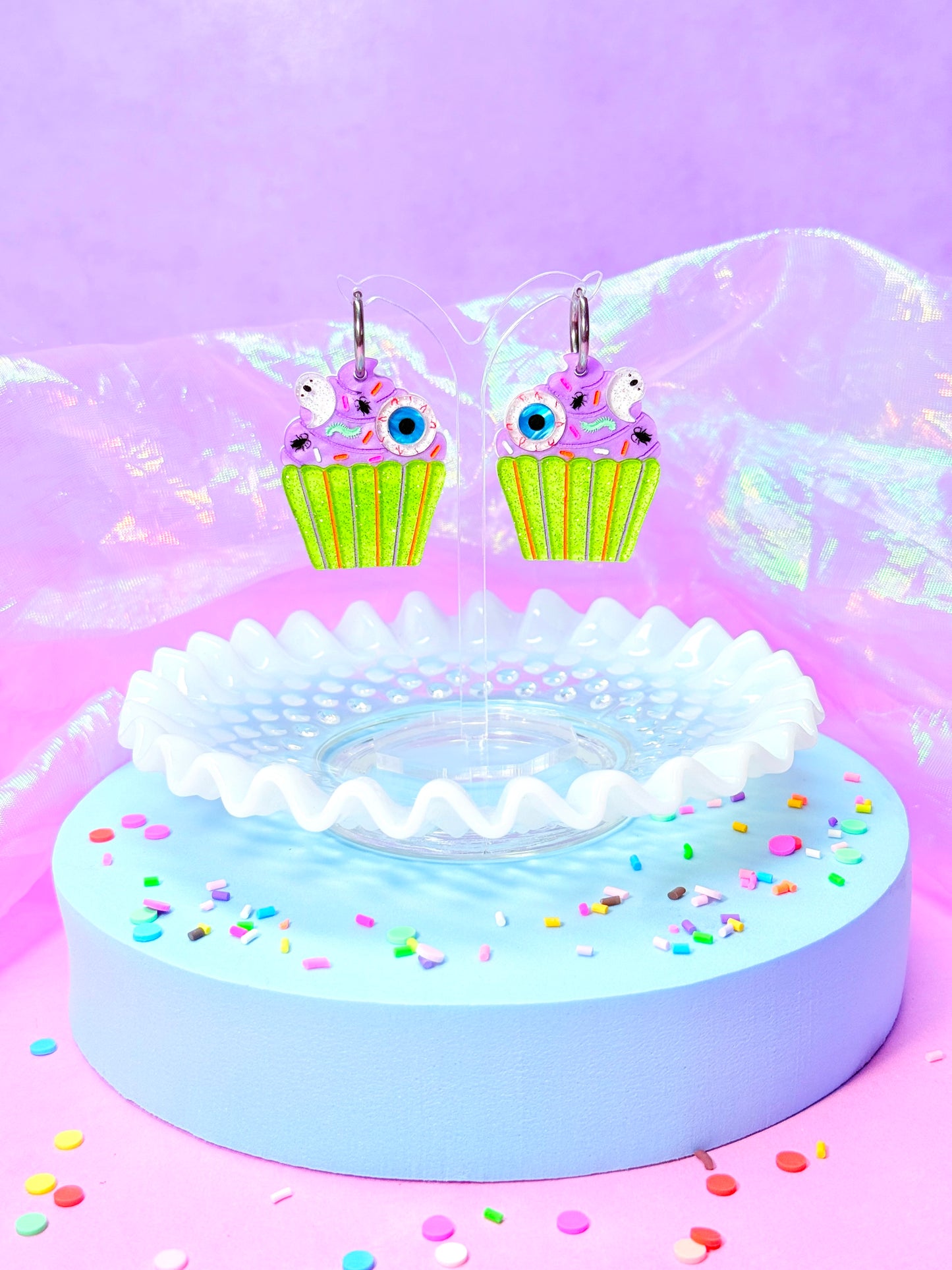 Creepy Cupcake Acrylic Earrings